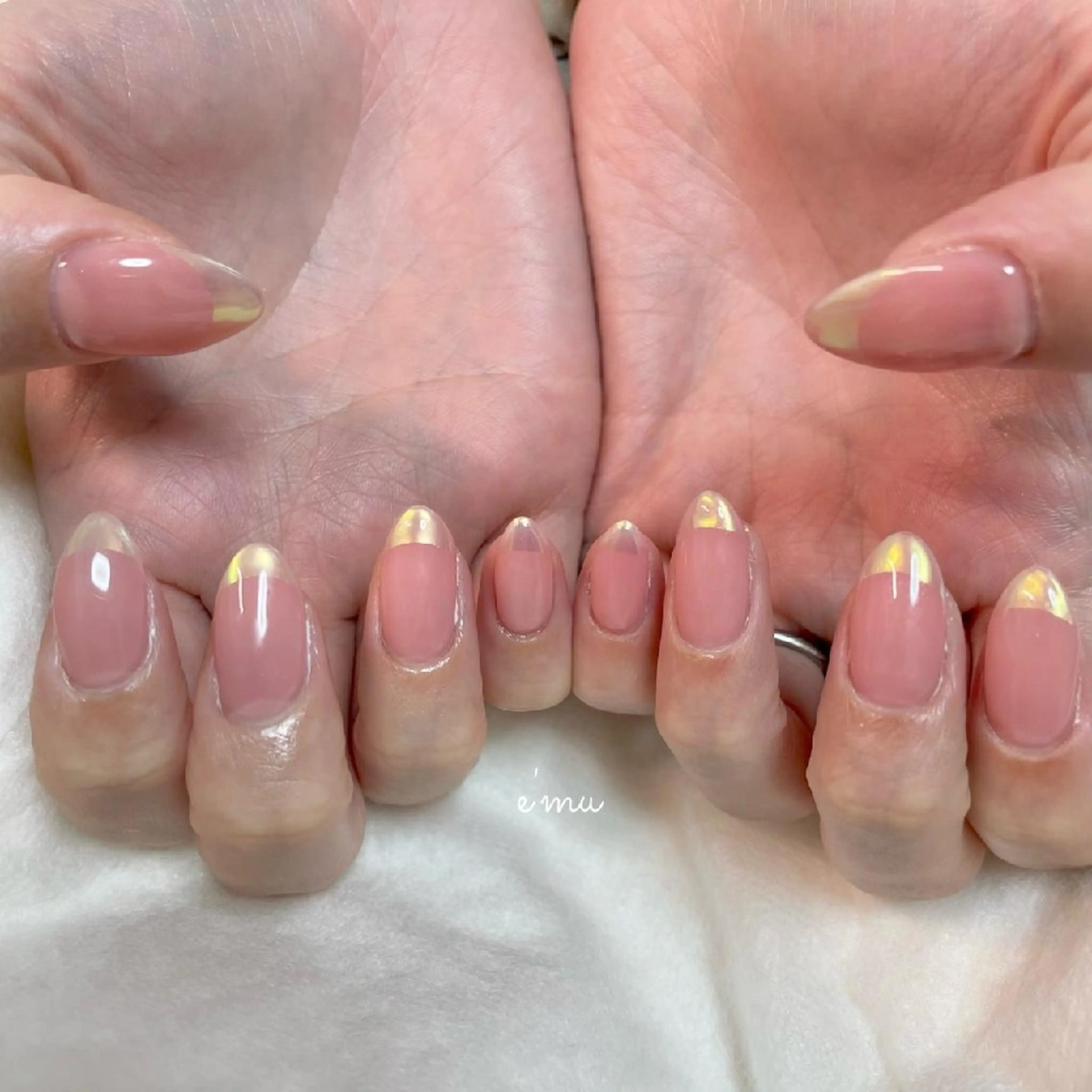 ネイル フレンチネイル ミラーネイル ハンドネイル nail salon e'mu💐のネイルデザイン