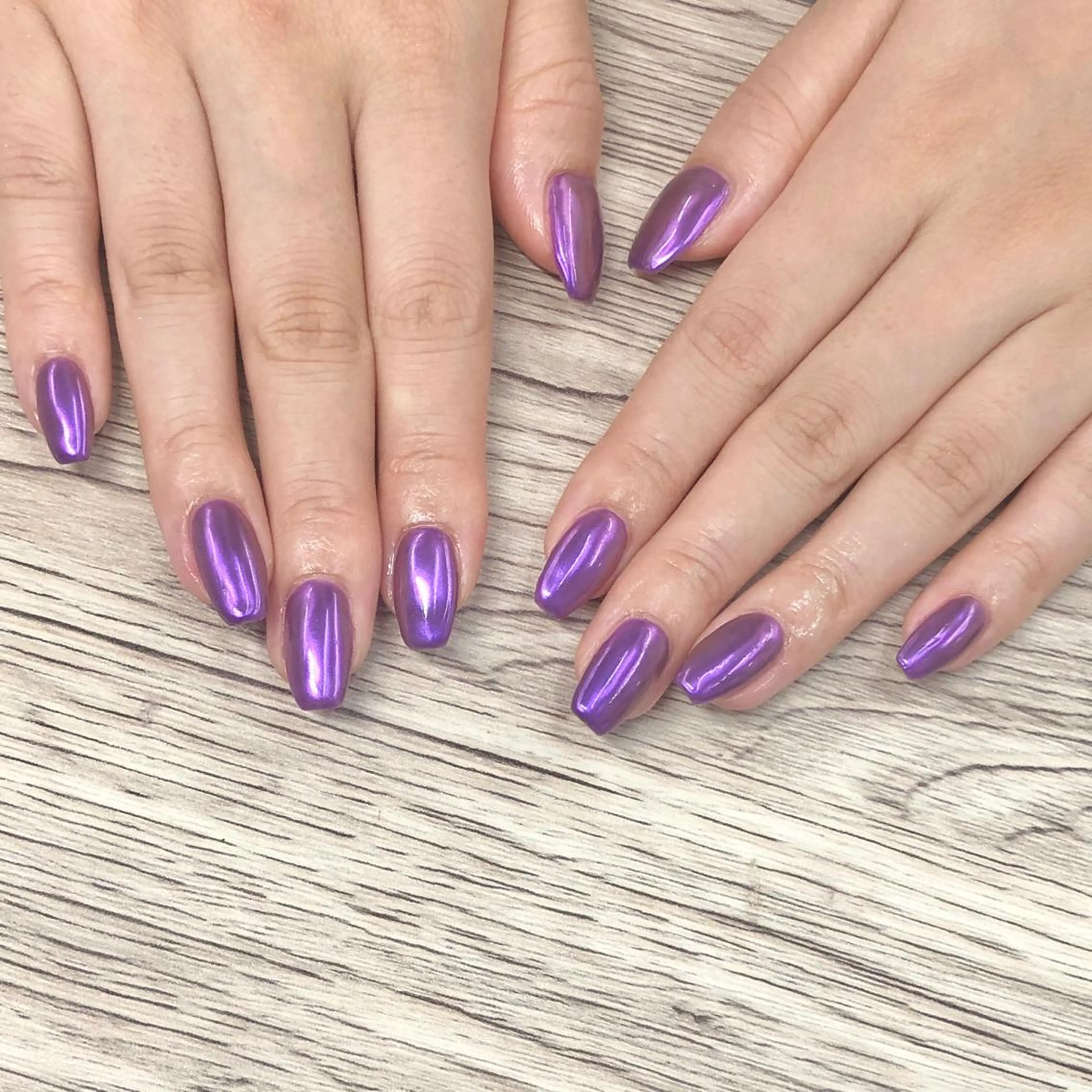 ネイル ミラーネイル パープル ハンドネイル フットネイル 🎀AYAKO 🎀中韓ネイルのネイルデザイン