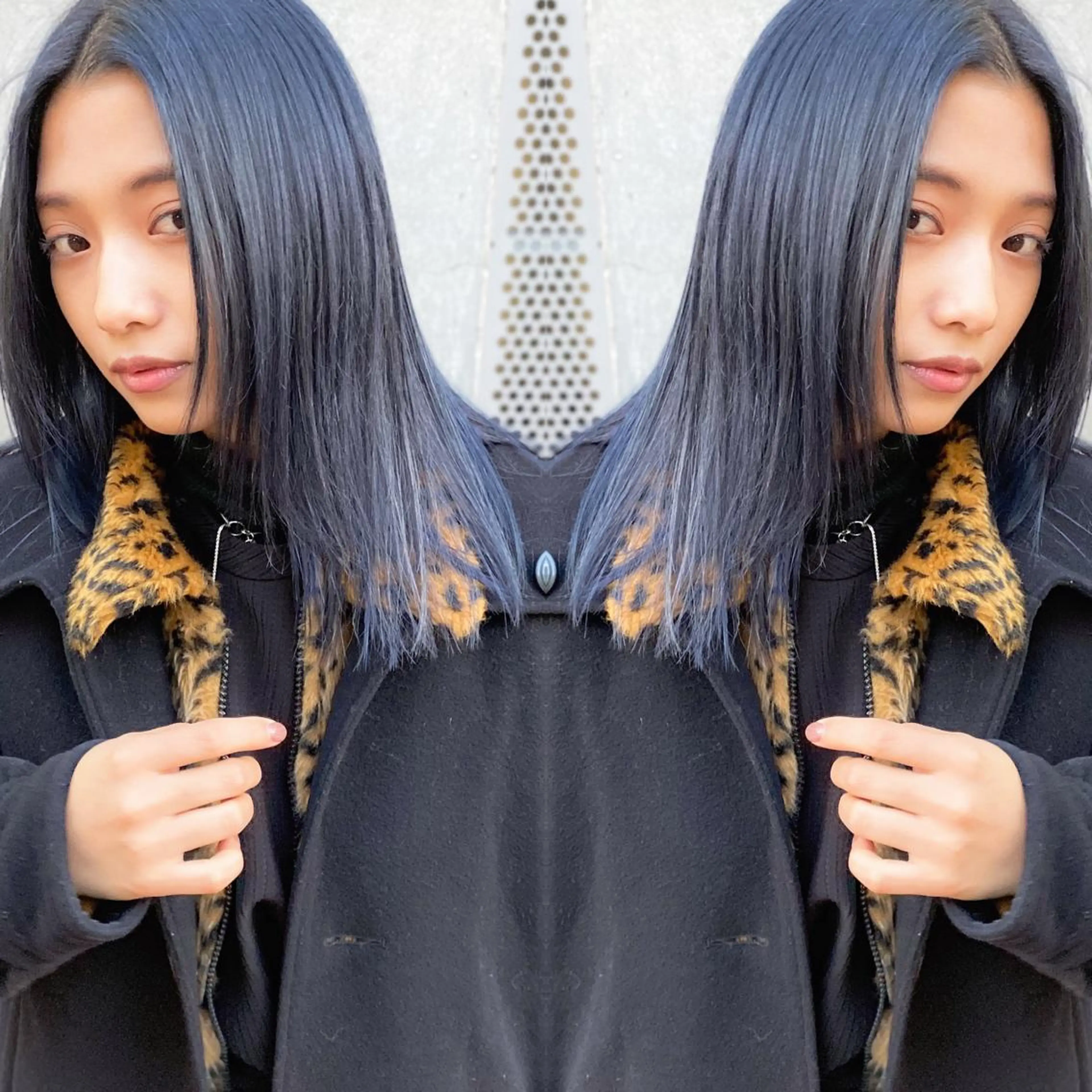 セミロング カラー ヘアアレンジ ネイビーカラー カット トリートメント 竹内啓太 ボブのヘアスタイル