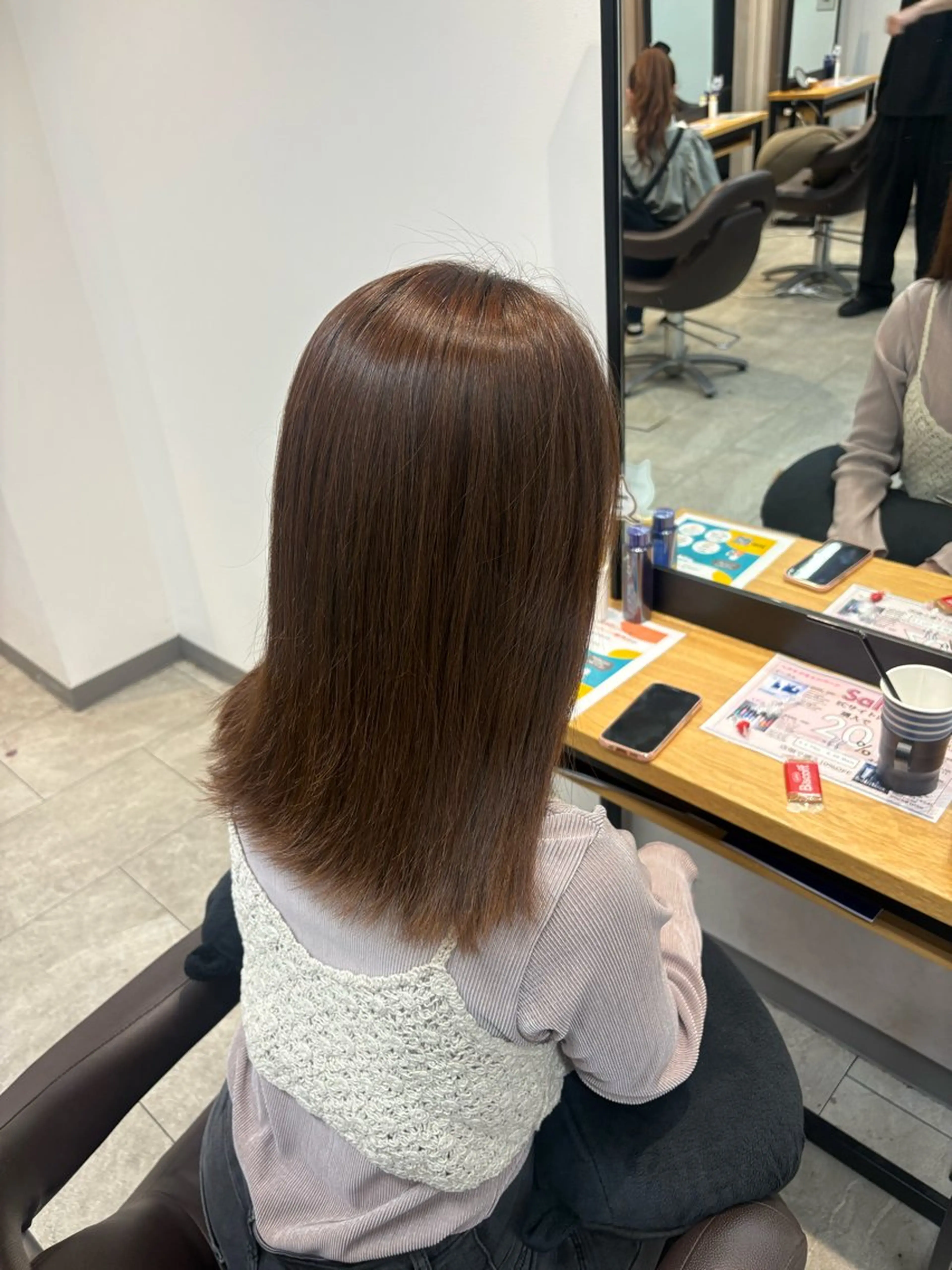 ミディアム 縮毛矯正 neaf 六本木店所属・六本木🫧ハイライト 望月彩音のヘアスタイル