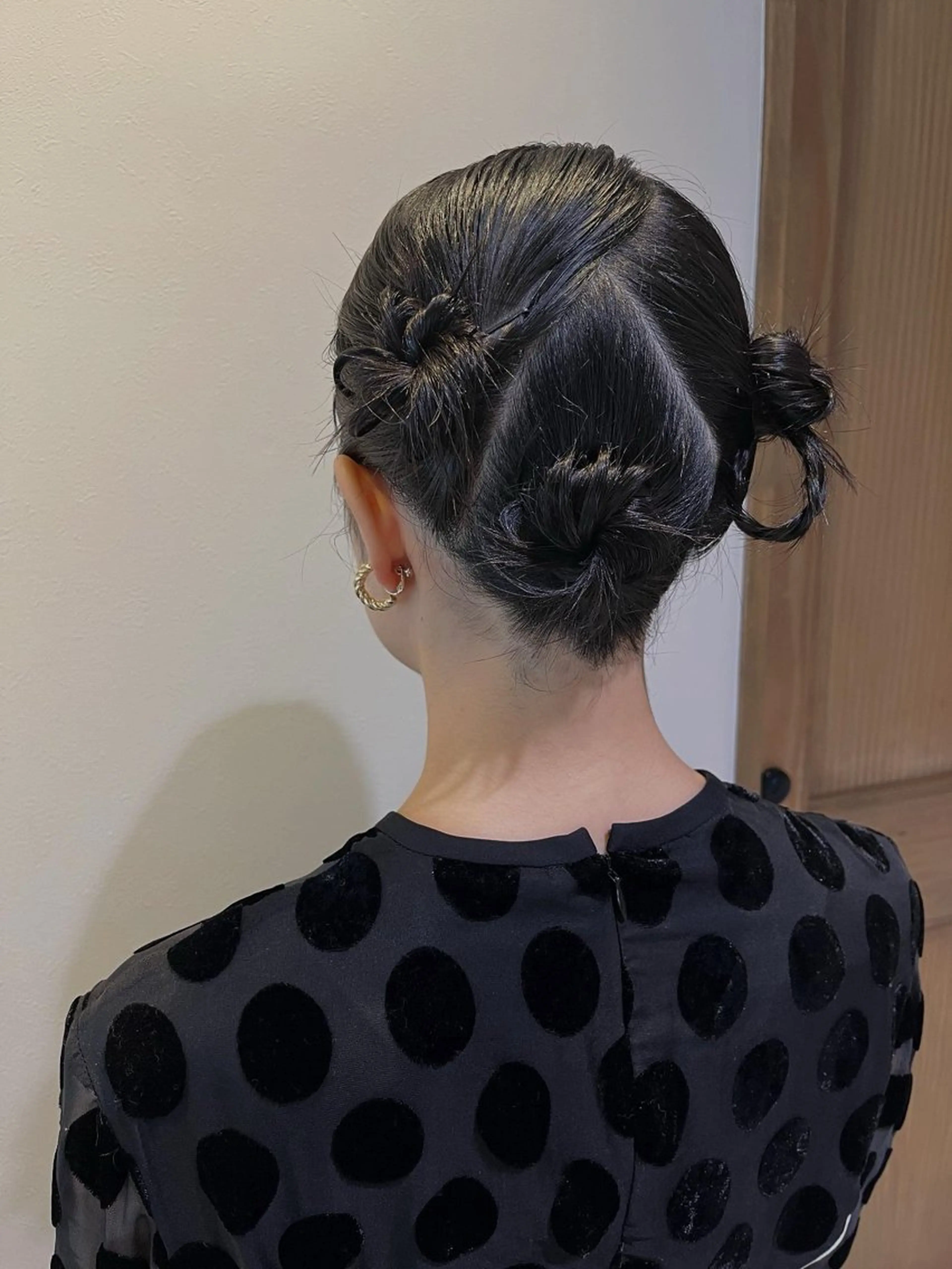 ミディアム お団子ヘア ヘアセット ❁ヘアメ❁ YUMI ❁ゆみ❁横浜桜木町のヘアスタイル