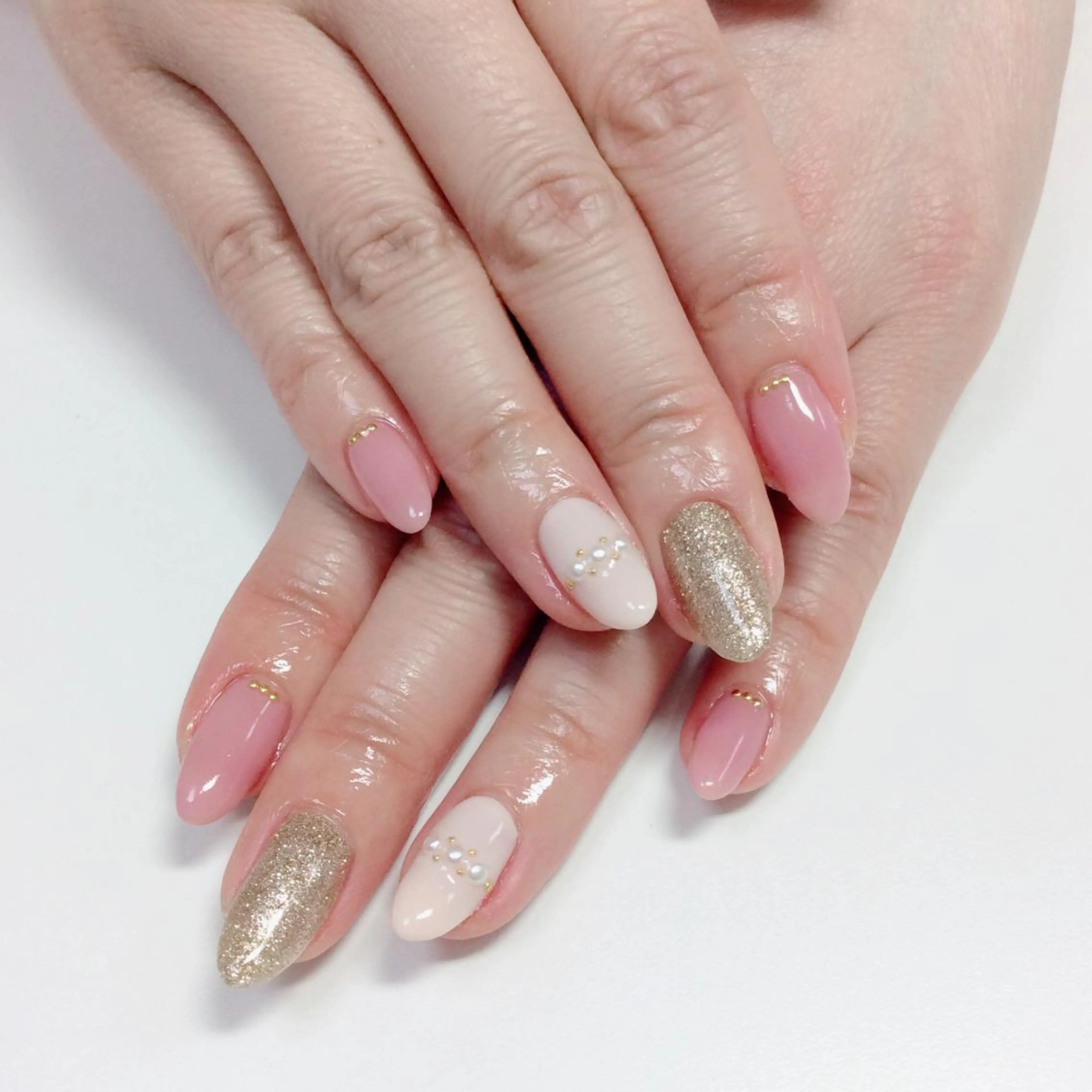 ネイル ピンク ピンクベージュ 春ネイル Nail salon Ka pilinaのネイルデザイン