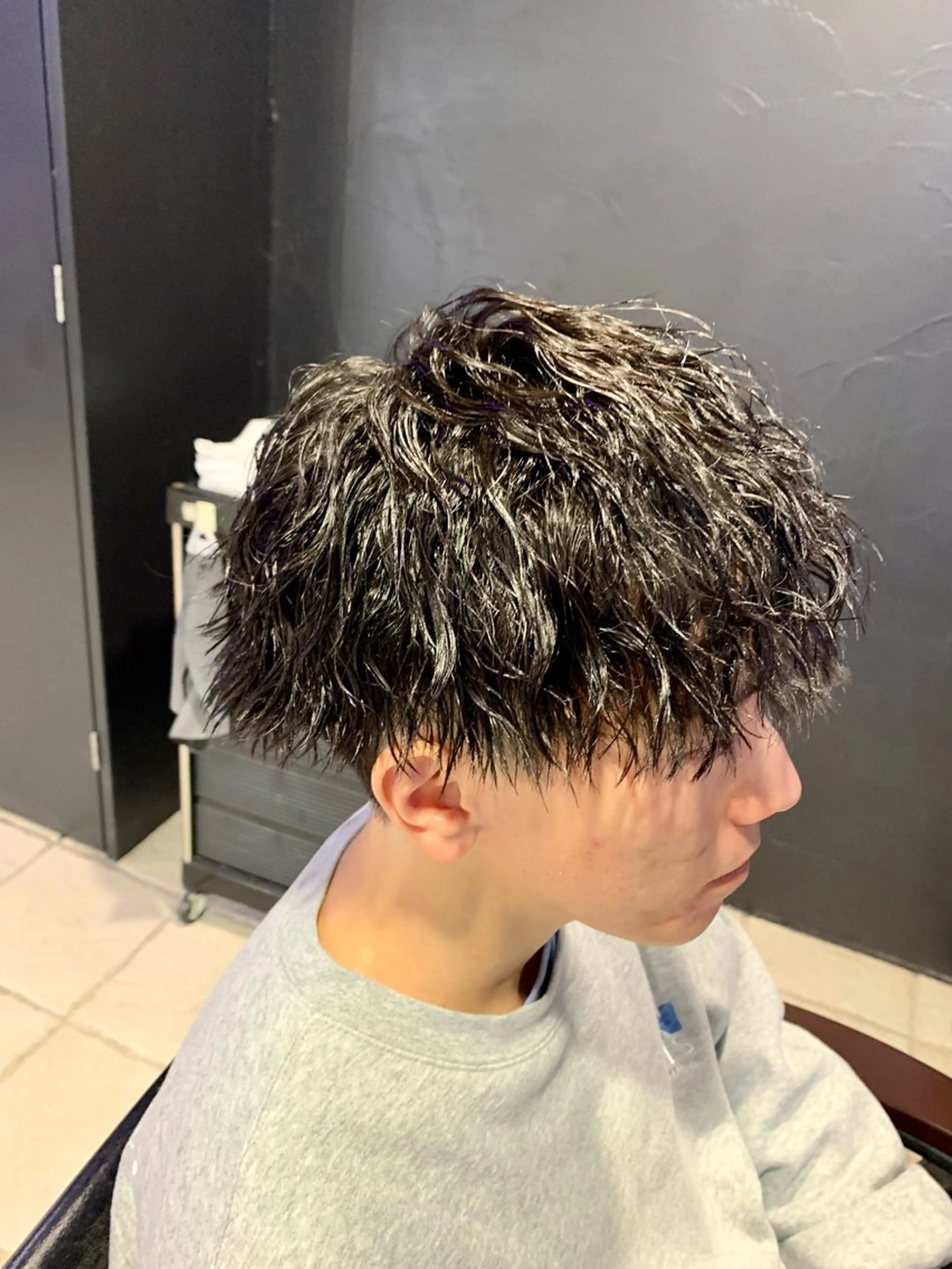 ショート メンズ メンズパーマ/難波/ 心斎橋　室園亮佑のヘアスタイル