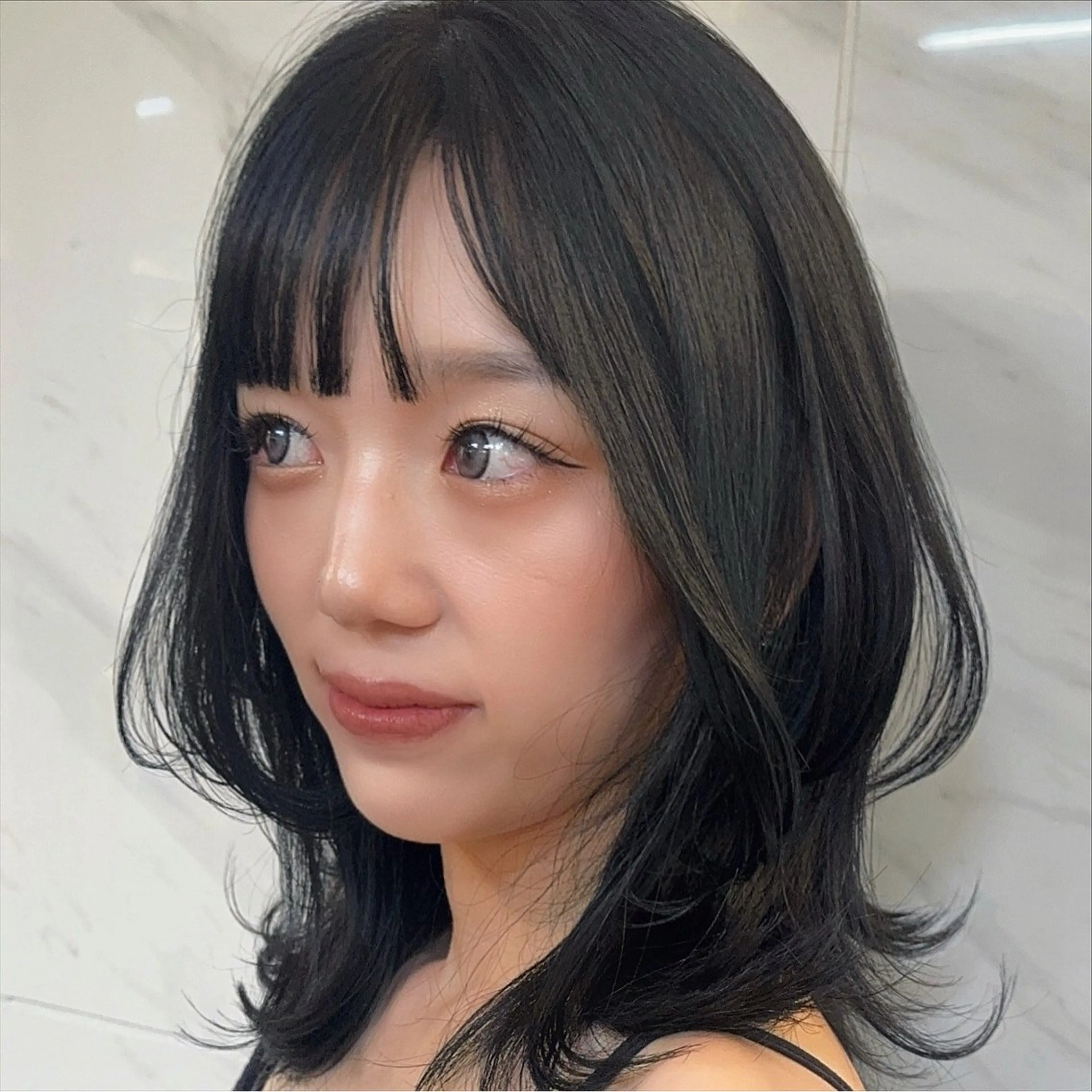 ミディアム カラー レイヤーカット カット ヘアカラー トリートメント Pocket仙台 💚モエリのヘアスタイル