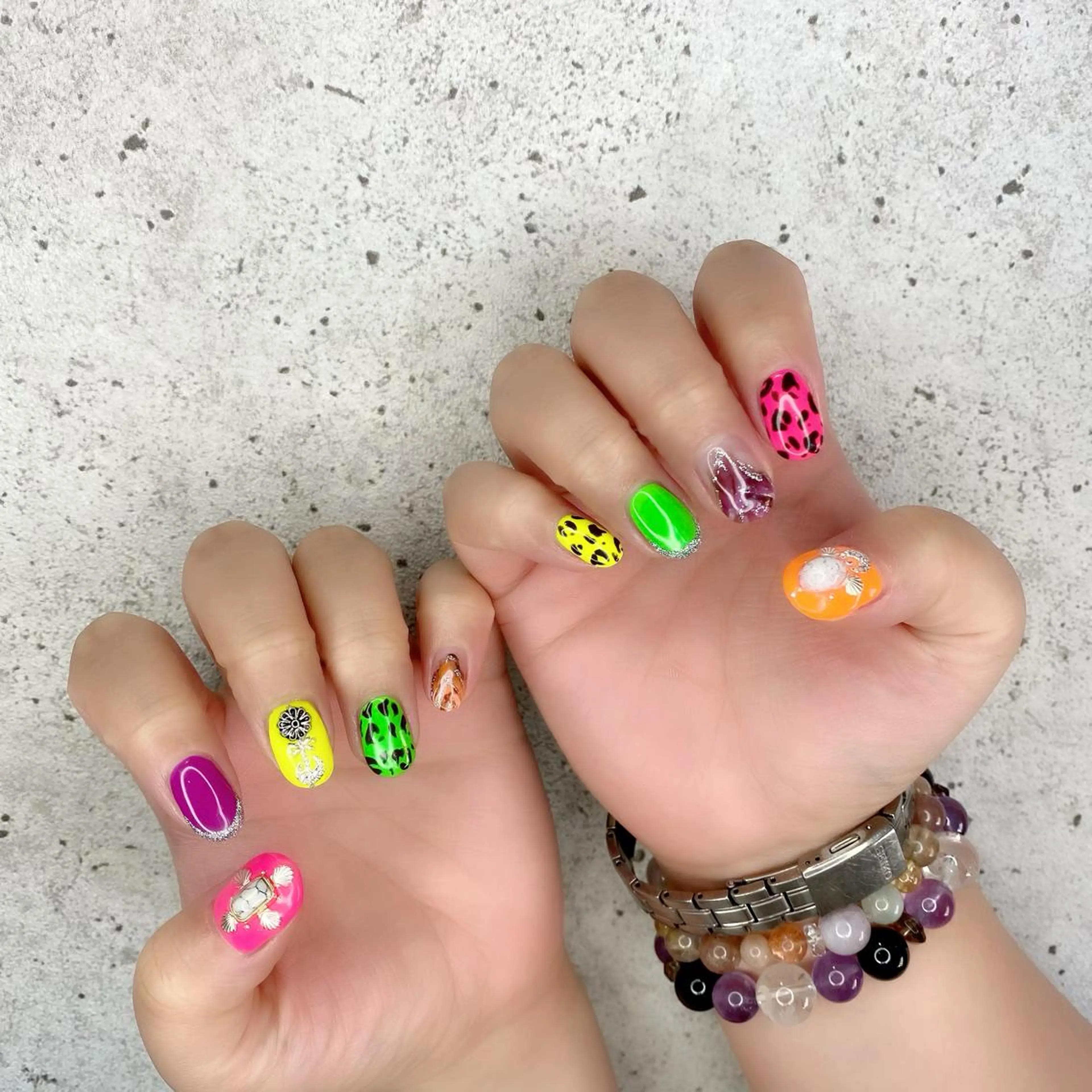 ミディアム カラー パーマ ヘアアレンジ メンズ キッズ ネイル マツエク・マツパ ハンドネイル Salon Ｋのネイルデザイン