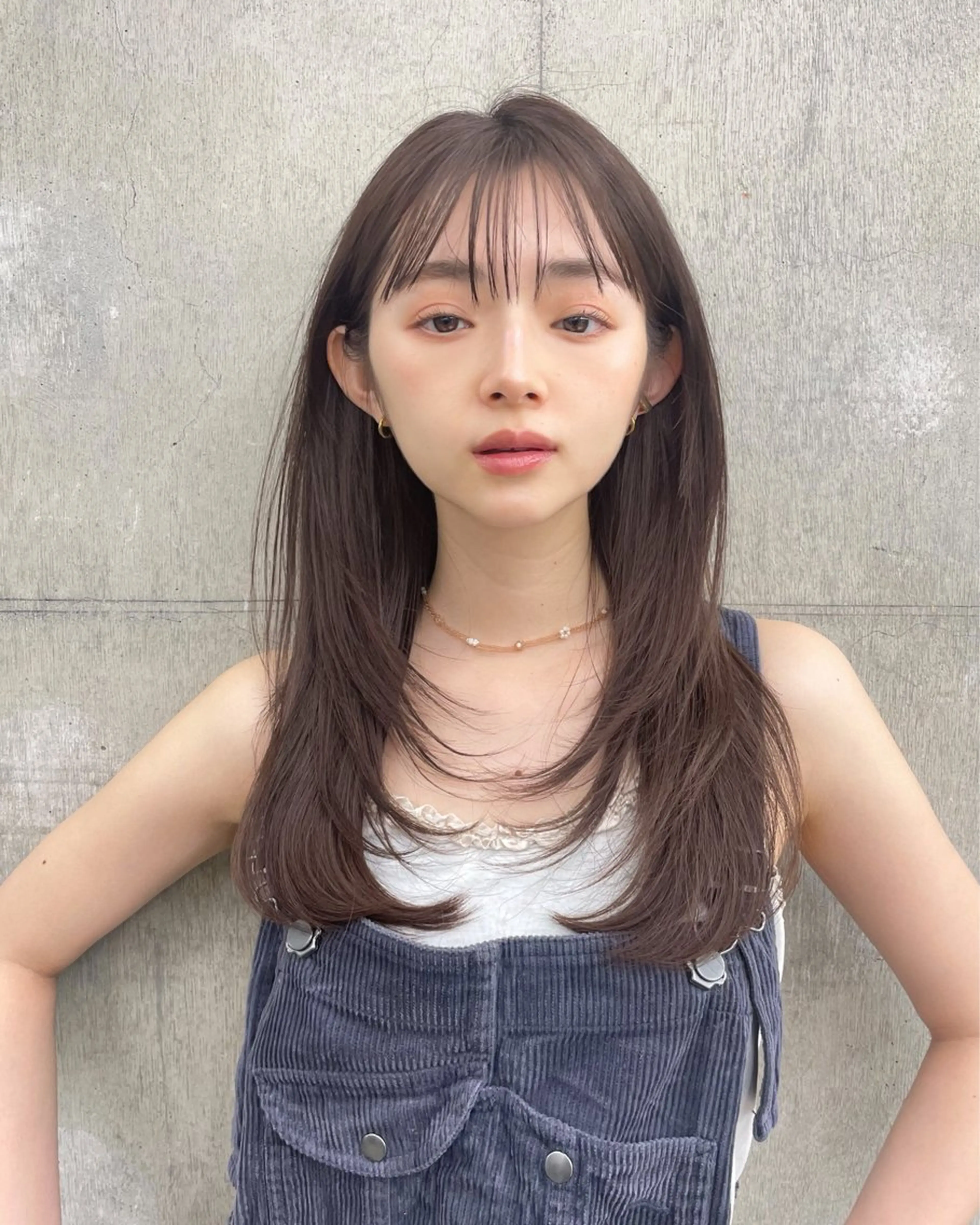 ロング カラー ヘアアレンジ ベージュカラー レイヤーカット カット ヘアカラー トリートメント ヘッドスパ ヘアセット 【柔らか透明感✨/ 似合せ前髪】大石葉月のヘアスタイル