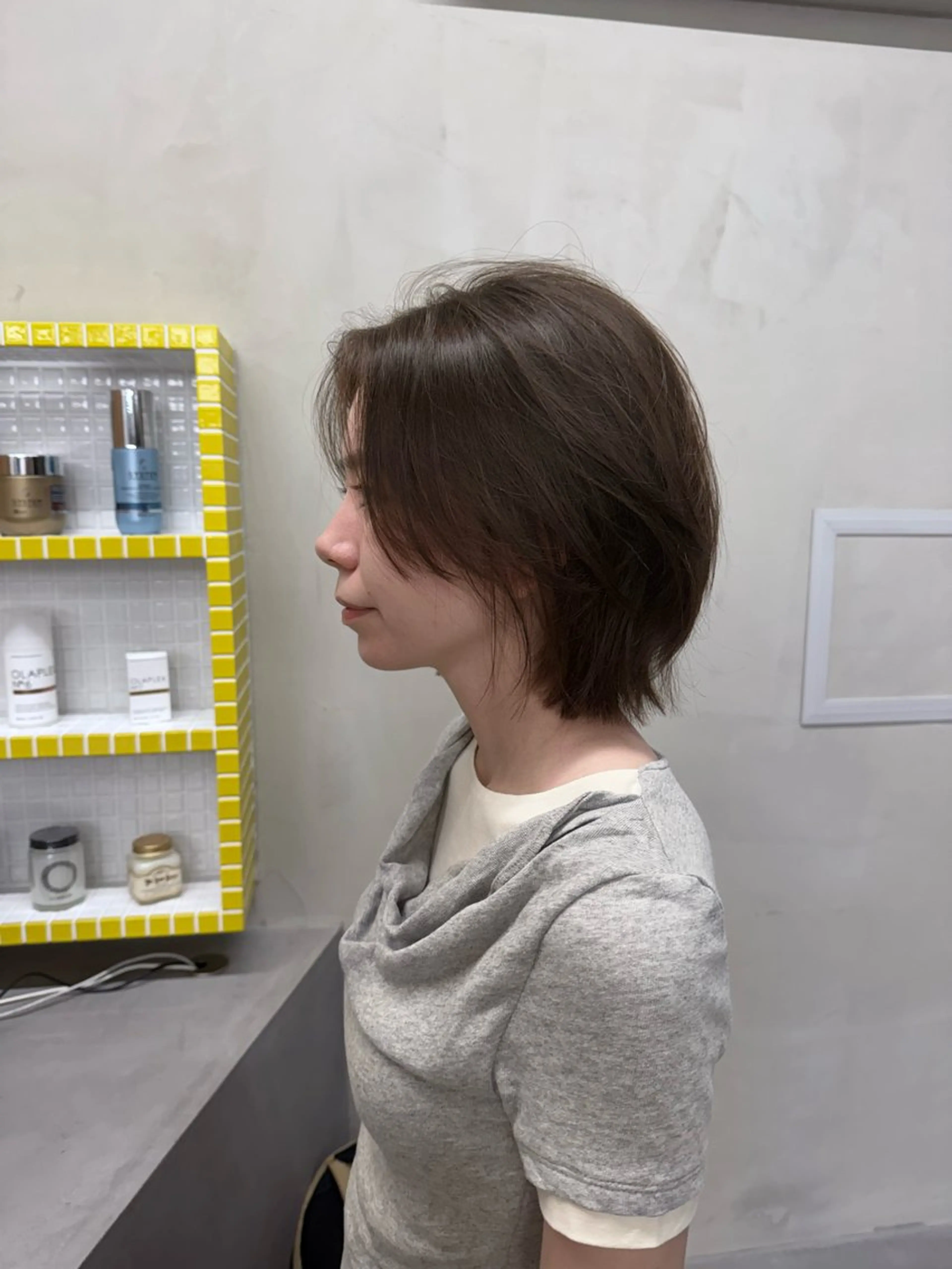 ショート ショートボブ アッシュ ケアカラー ボブ ショートヘア カット レイヤー/梅田/ HIKARU🍀のヘアスタイル
