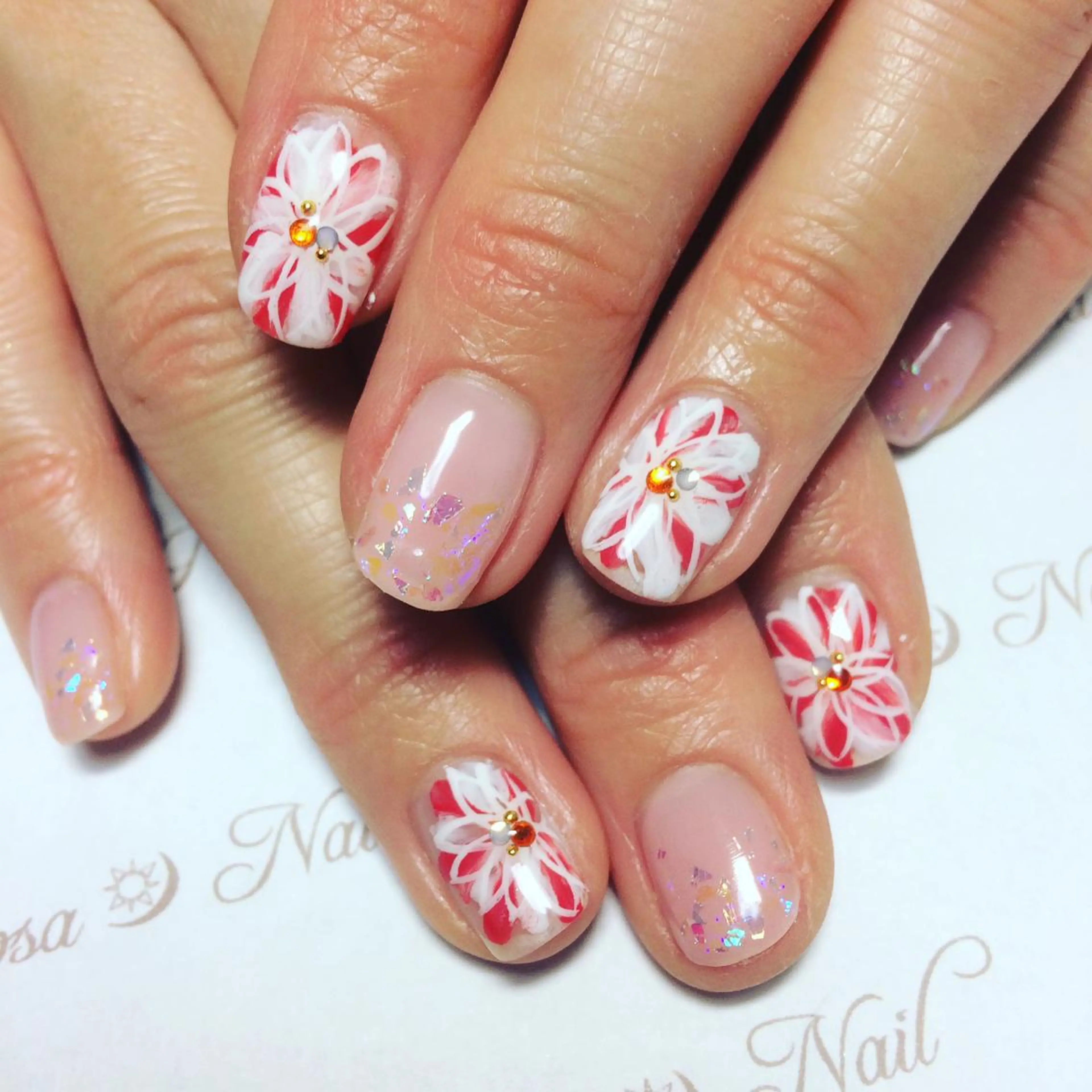 ネイル フラワーネイル シンプルネイル preciosa.nail所属・久場 晴美のネイルデザイン