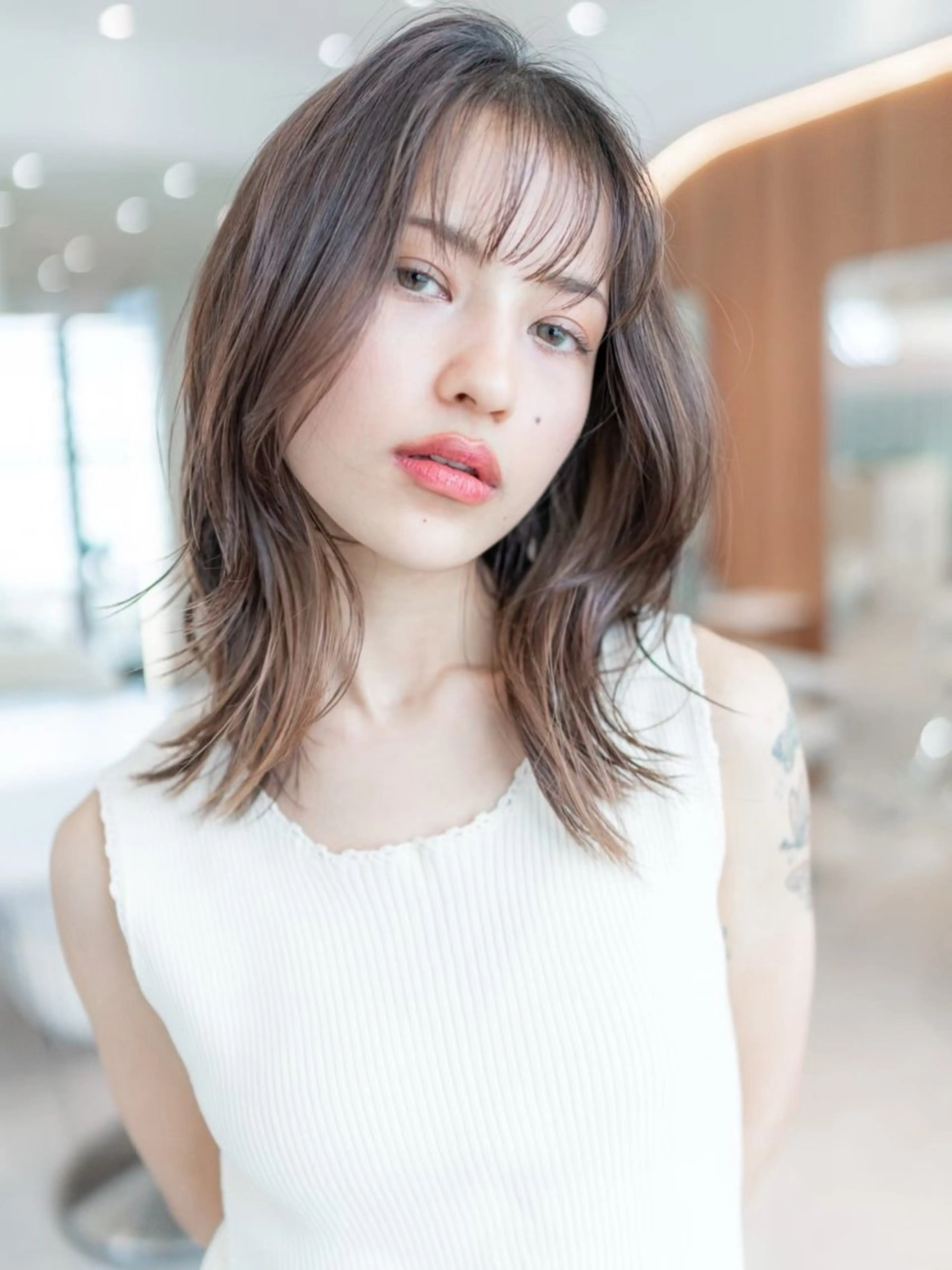 ミディアム カラー カット ヘアカラー トリートメント 🉐レイヤー/塩見 弘樹🉐渋谷のヘアスタイル