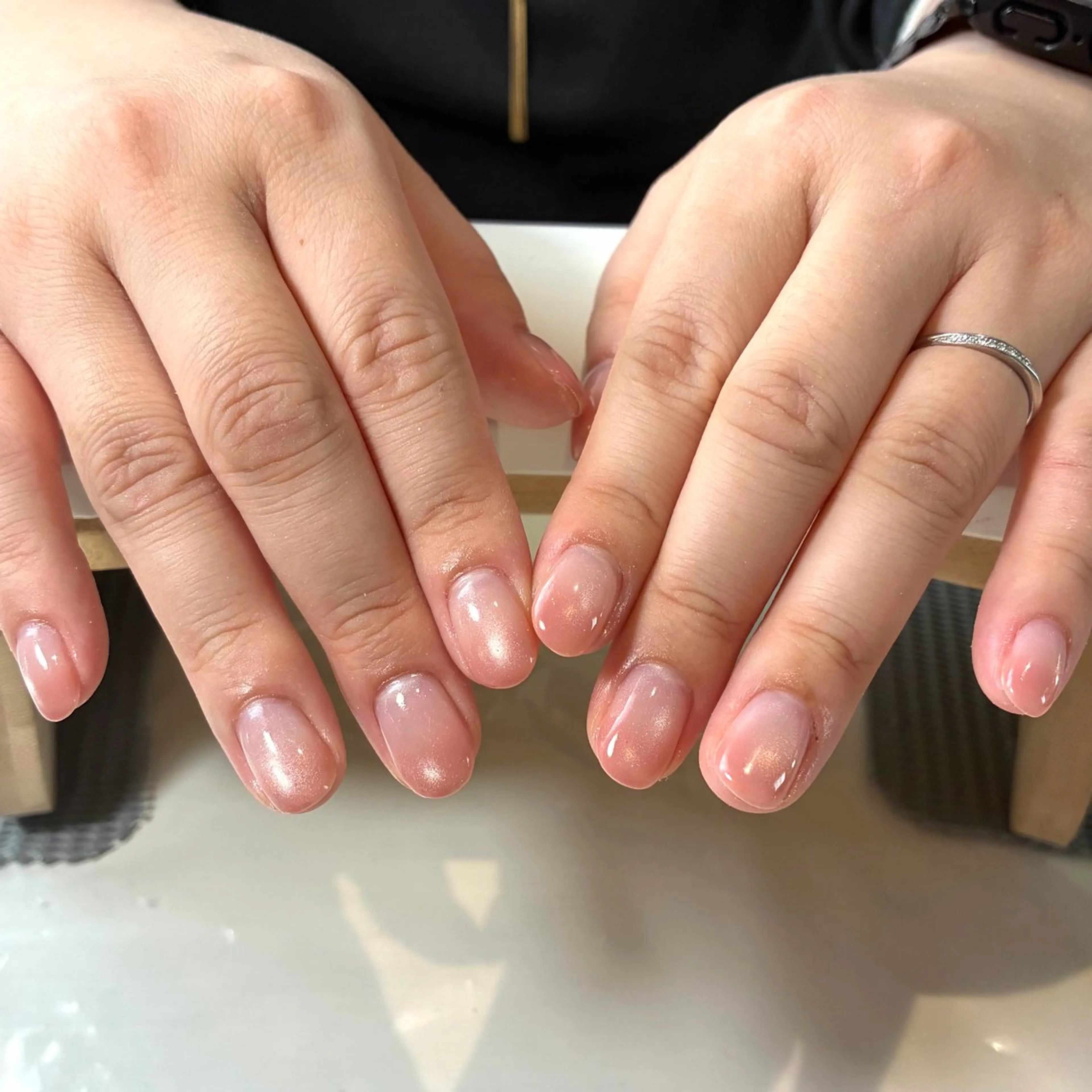 ネイル 持ち込み ピンク ホワイト milimili アンナのネイルデザイン