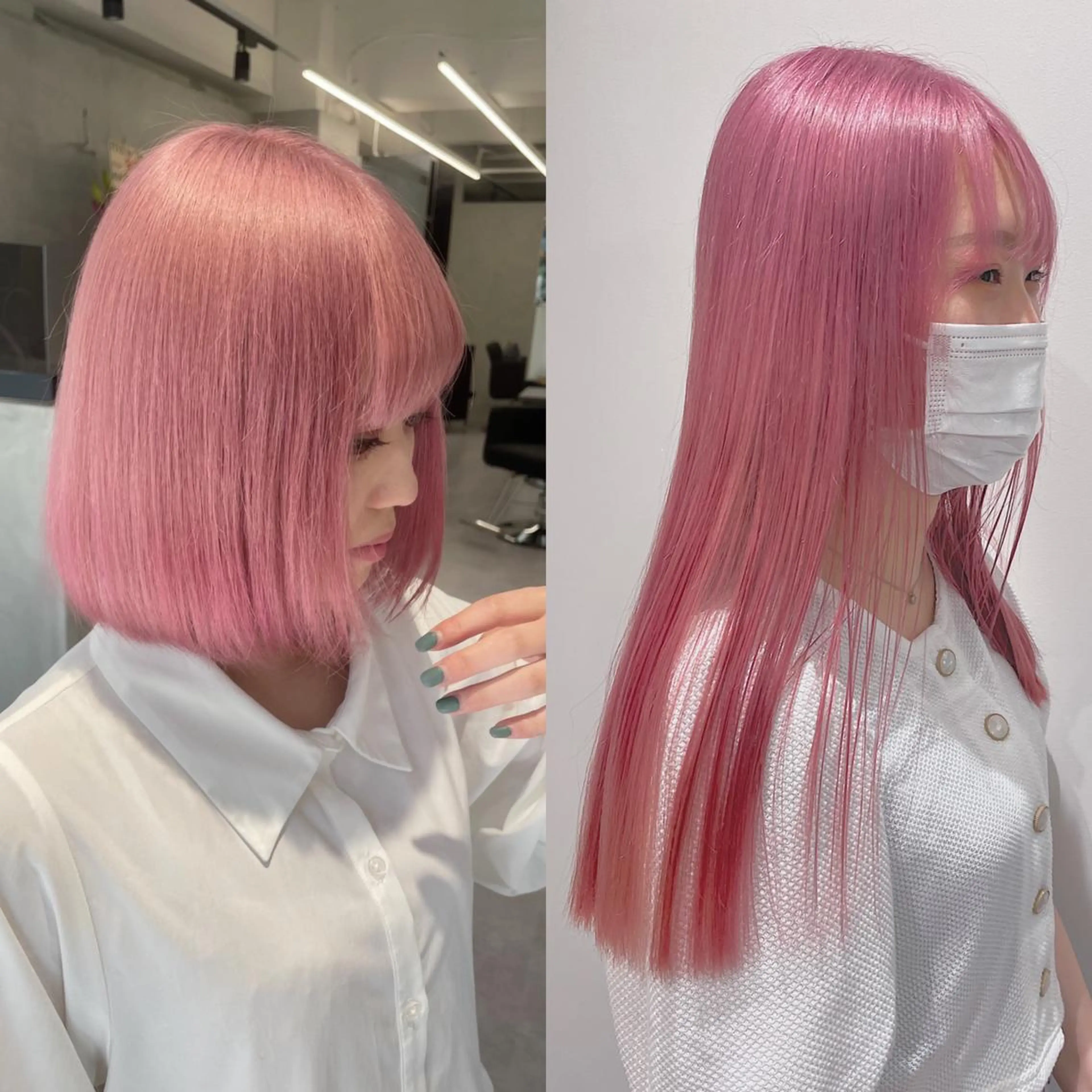 ミディアム ミディアムパーマ アッシュ ピンクブラウン ピンクラベンダー レッドブラウン ikuma/ ミルクティーのヘアスタイル