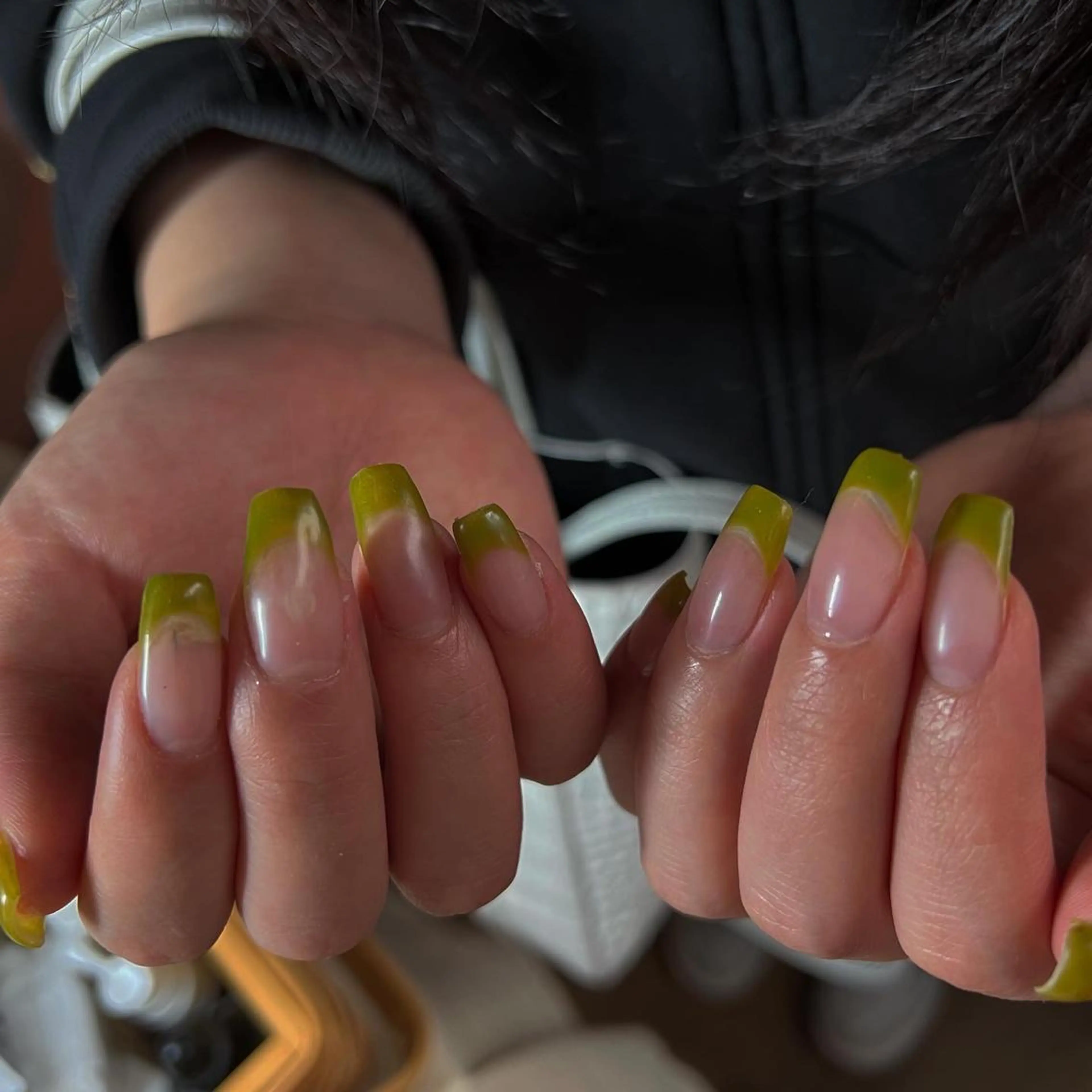 ネイル フレンチネイル ピスタチオネイル omamori kyokoのネイルデザイン