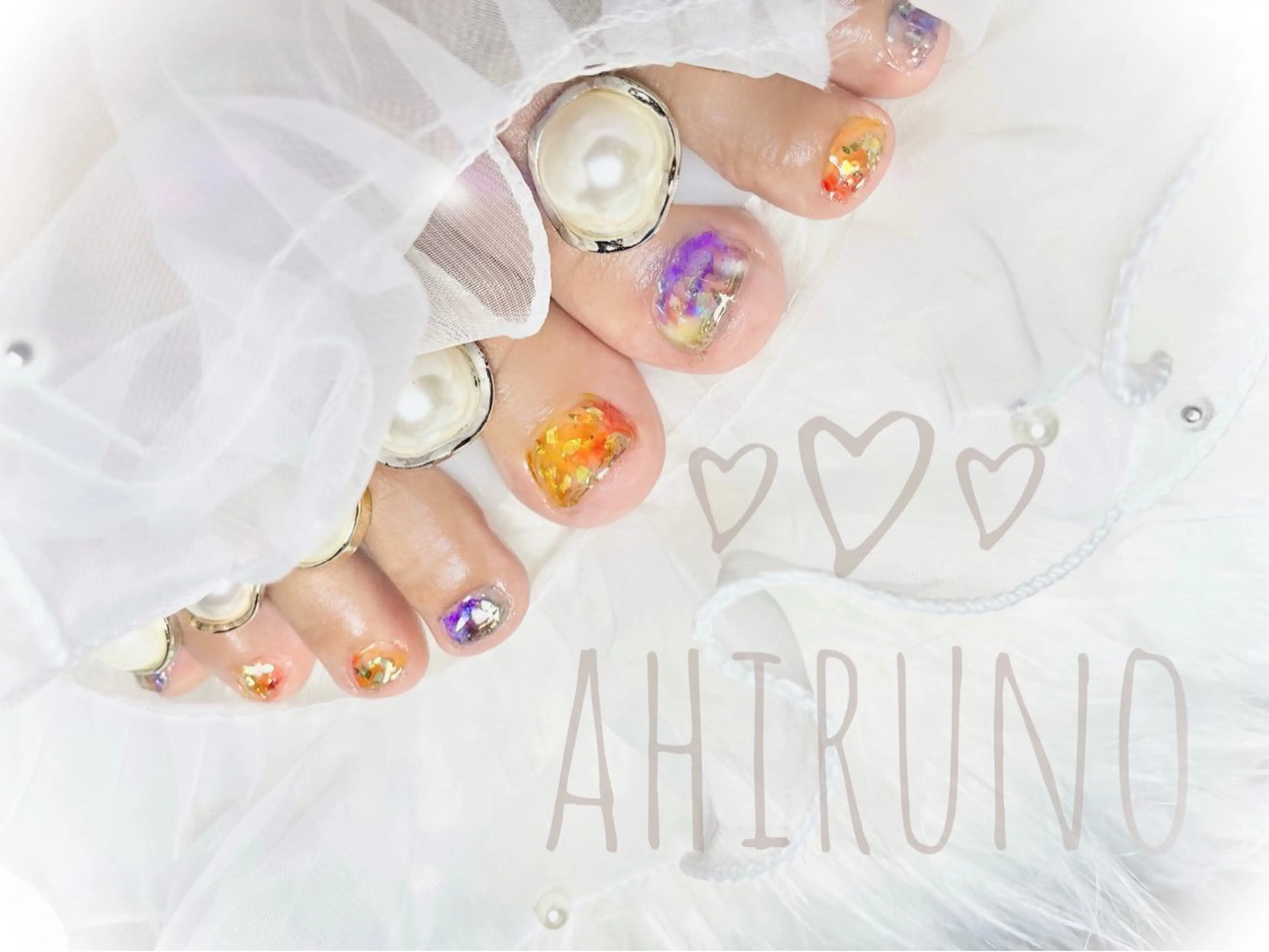 ネイル キラキラネイル フットネイル ａｈｉｒｕｎｏ ✿ ｙｕiのネイルデザイン