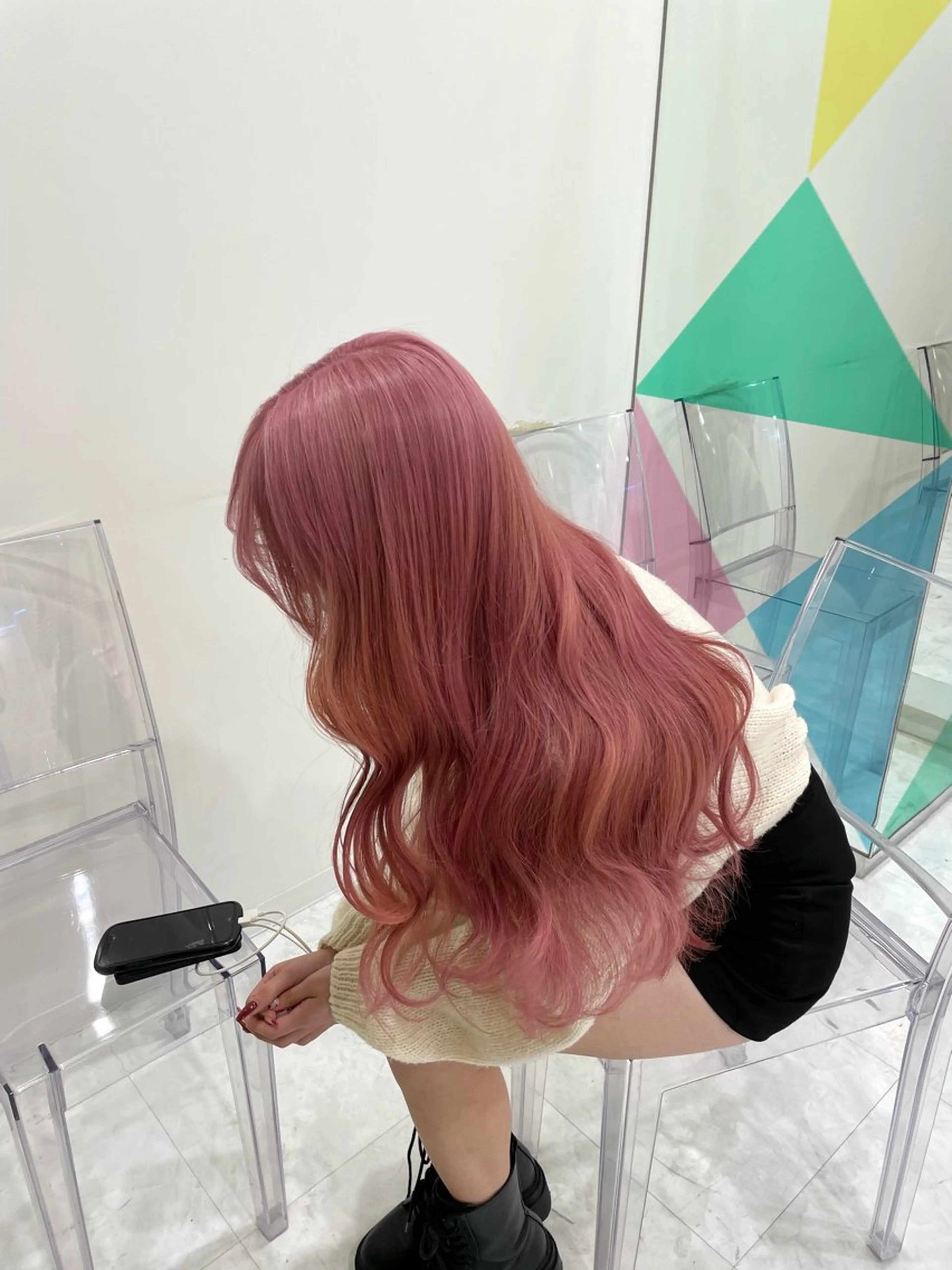 ロング カラー ハイトーンカラー ピンクカラー 中韓レイヤー/ ブラウン🤎はやとのヘアスタイル