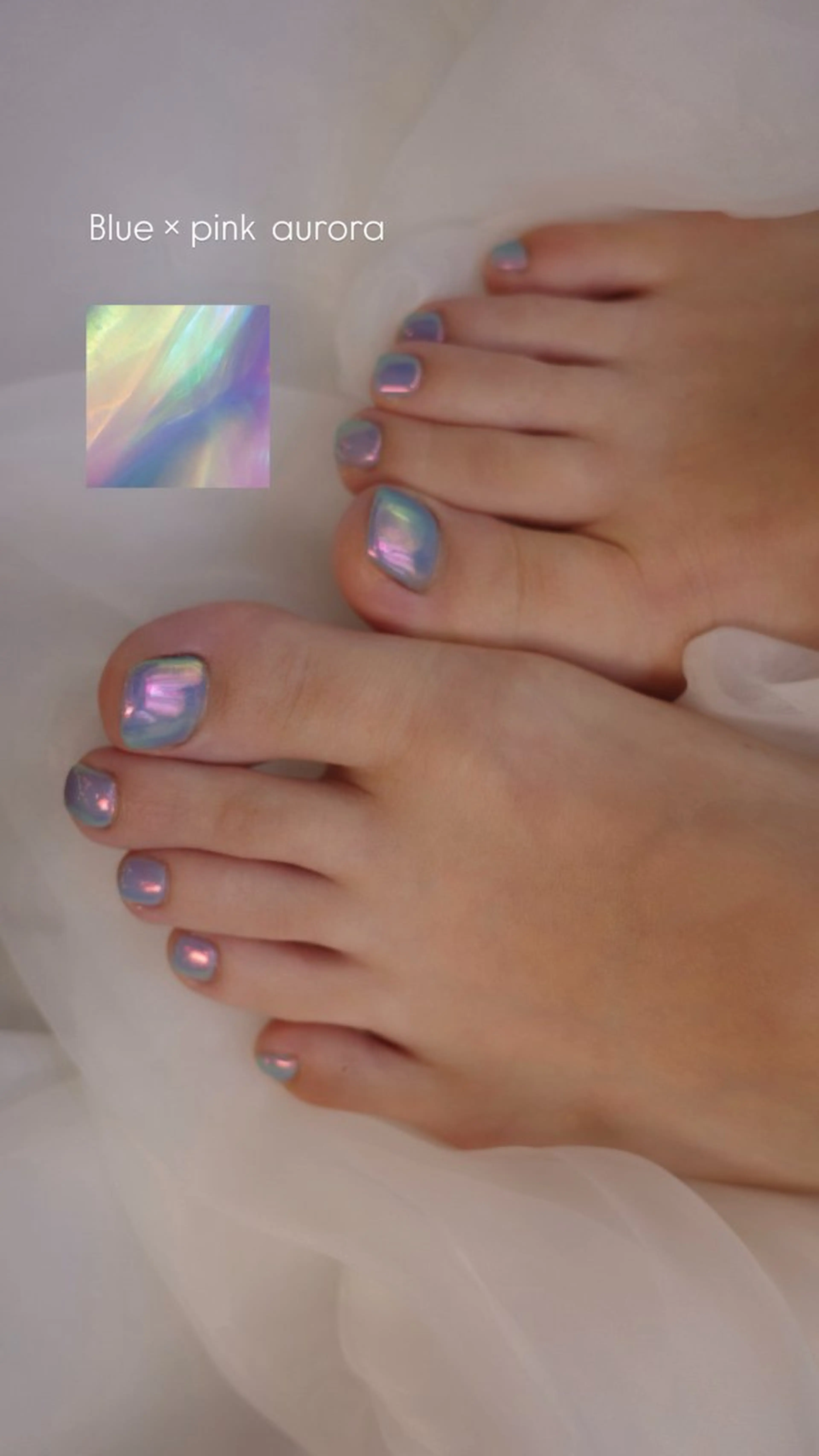 ネイル フットネイル ミラーネイル ワンカラーネイル SALON VILLAGE Kinshicho所属・Leflou錦糸町 Akoのネイルデザイン