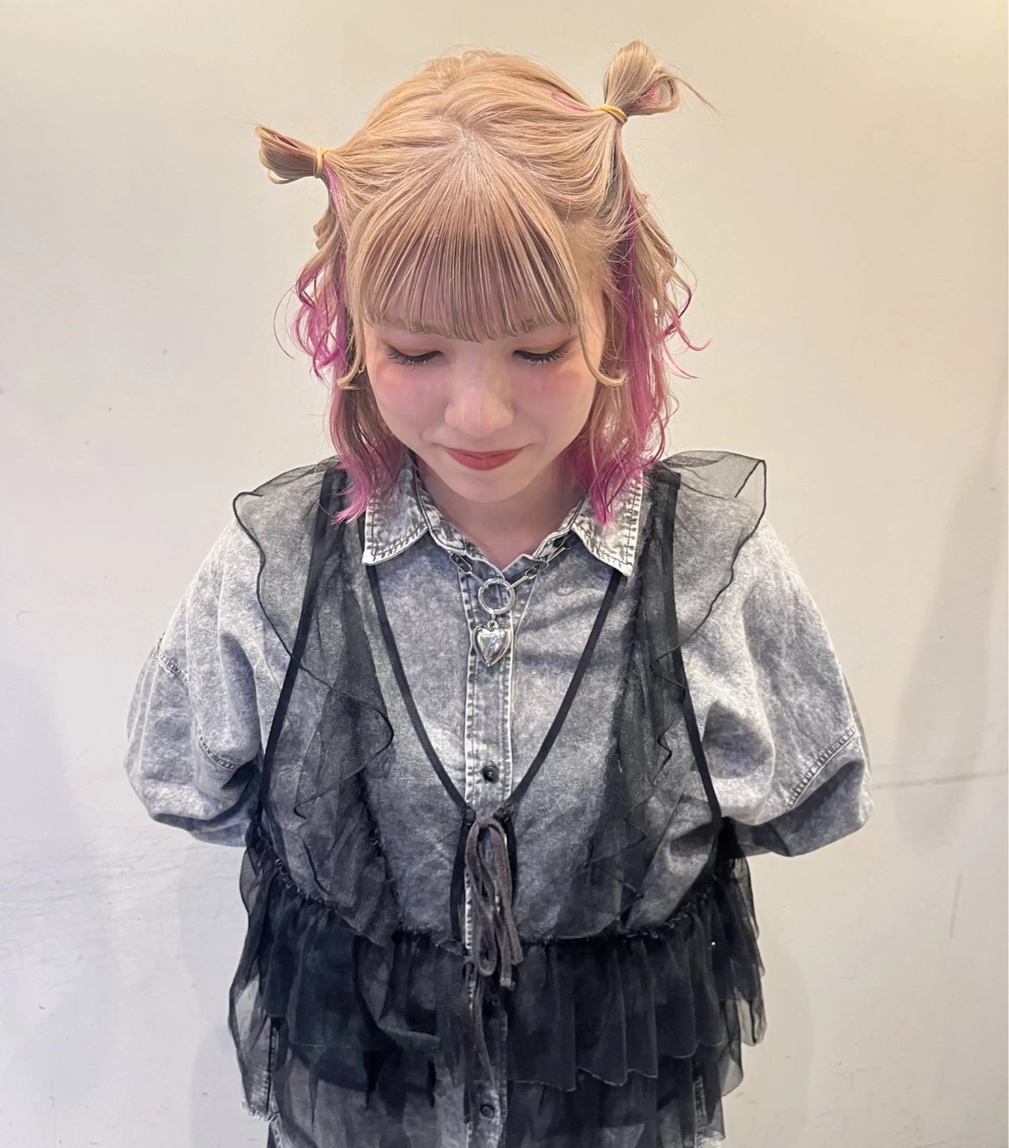 ミディアム カラー デザインカラー ピンクカラー La fith hair Mimi 流山おおたかの森店所属・🎀艶モテ/髪質改善 🎀♡𝒀𝑼𝑨♡のヘアスタイル