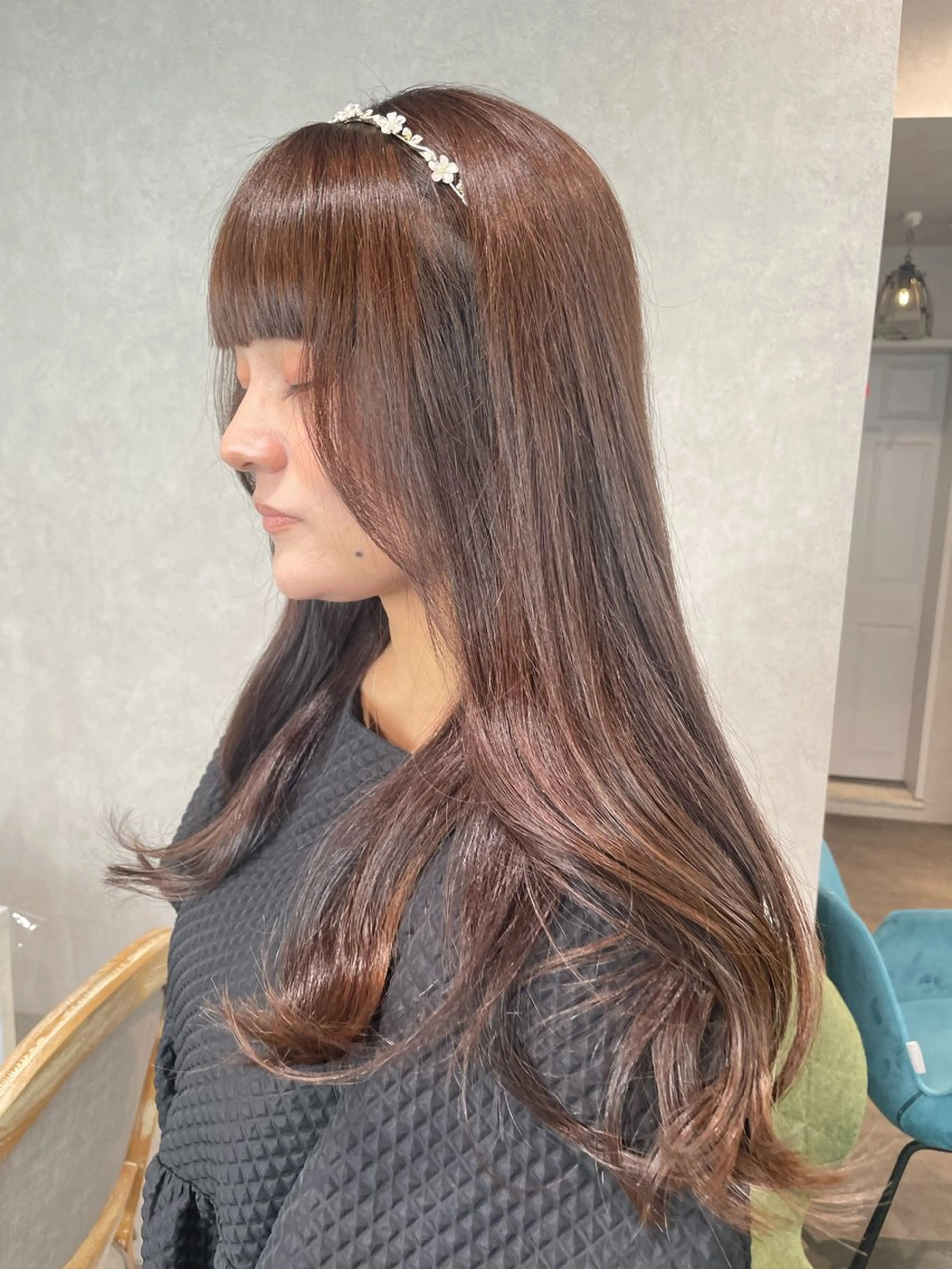 セミロング カラー ベージュカラー 髪質改善 カット ヘアカラー トリートメント ナチュラル透明感🌱 小山美樹子のヘアスタイル