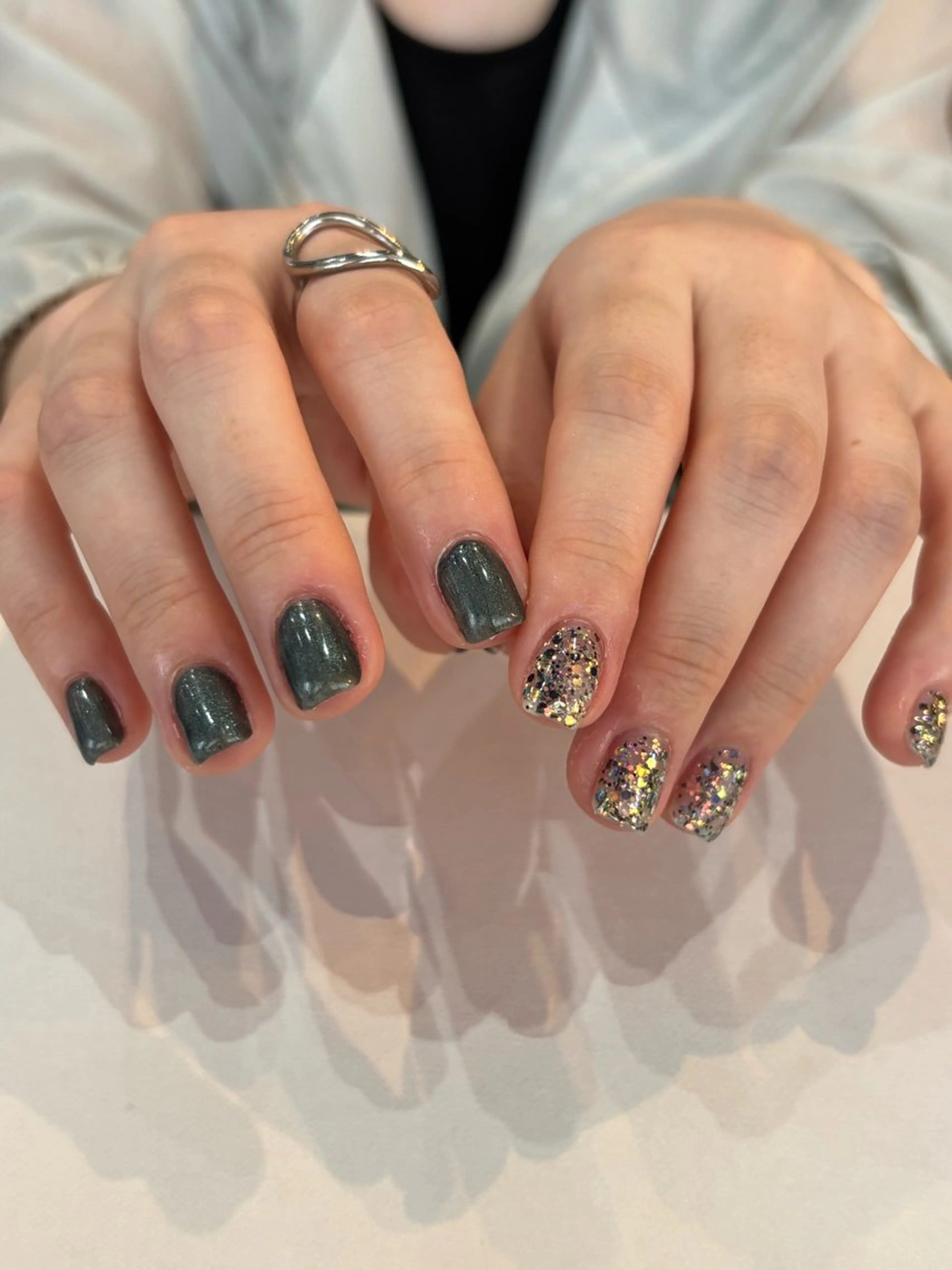 ネイル ジェルネイル ラメ(グリッター) ラメグラデーション ワンカラーネイル scré as Ételのネイルデザイン