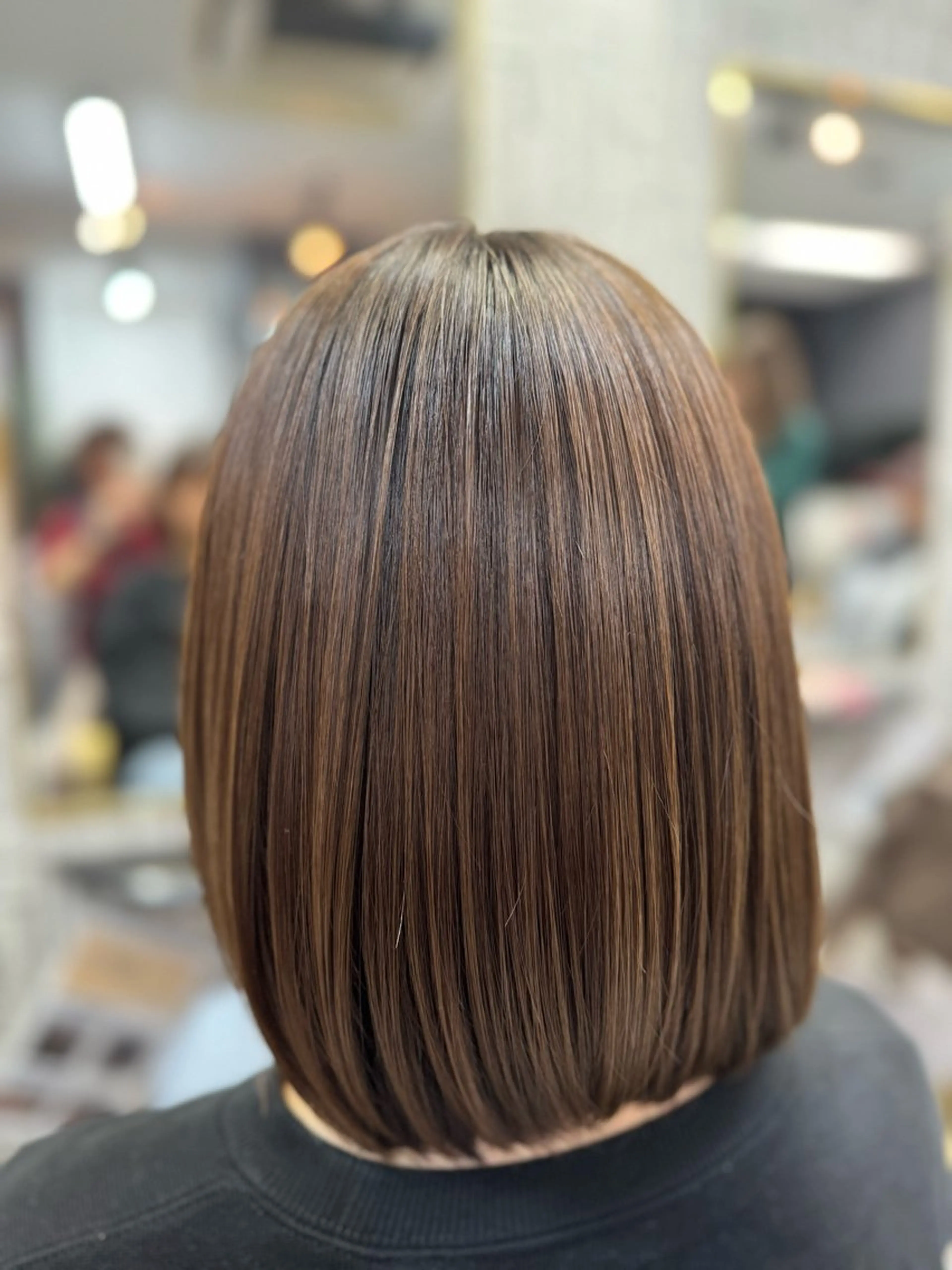 セミロング カラー パーマ 縮毛矯正 カット 縮毛矯正 トリートメント 篠原 侑作のヘアスタイル