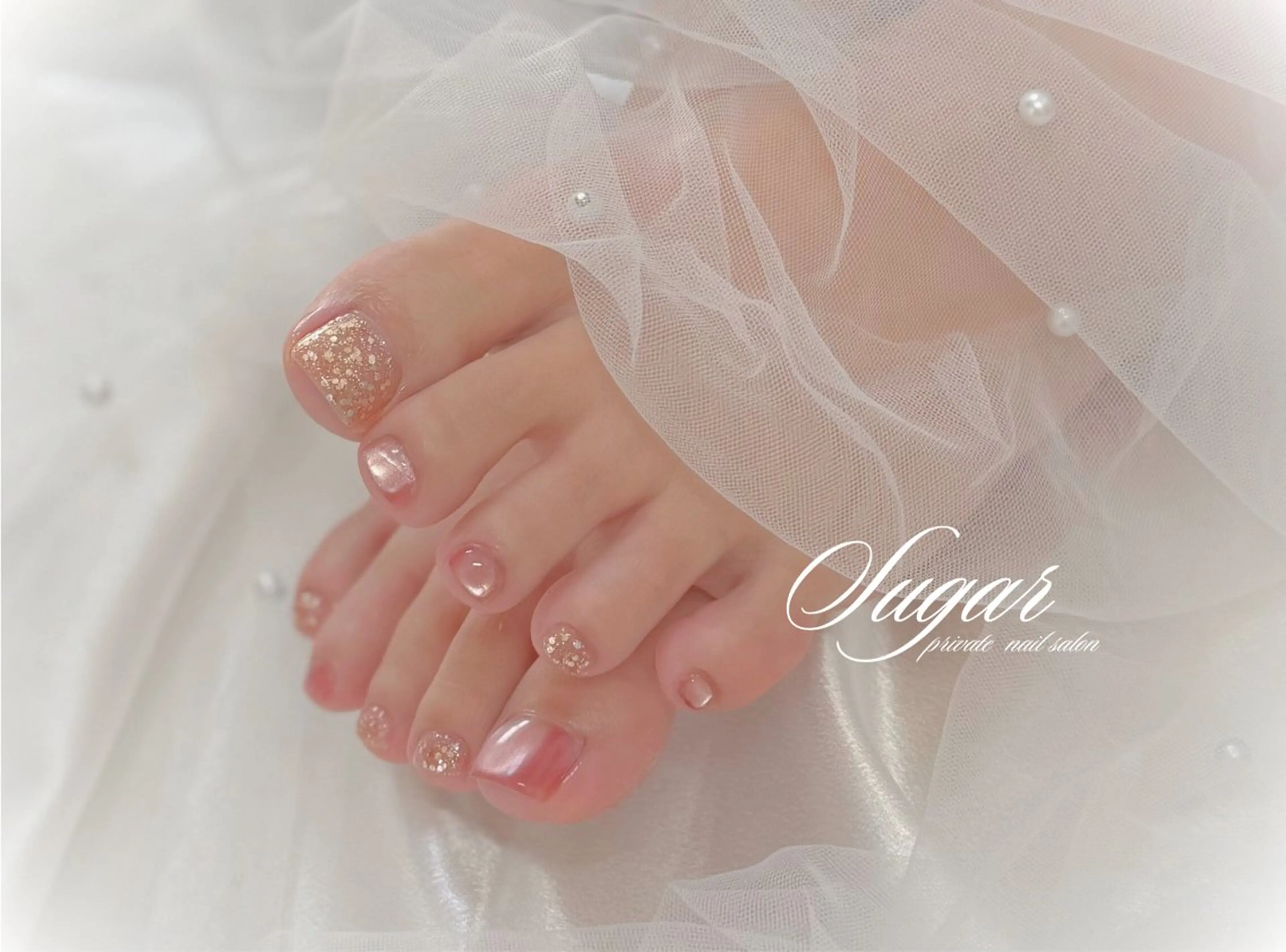 ネイル マグネットネイル フットネイル Nail salon Sugarのネイルデザイン