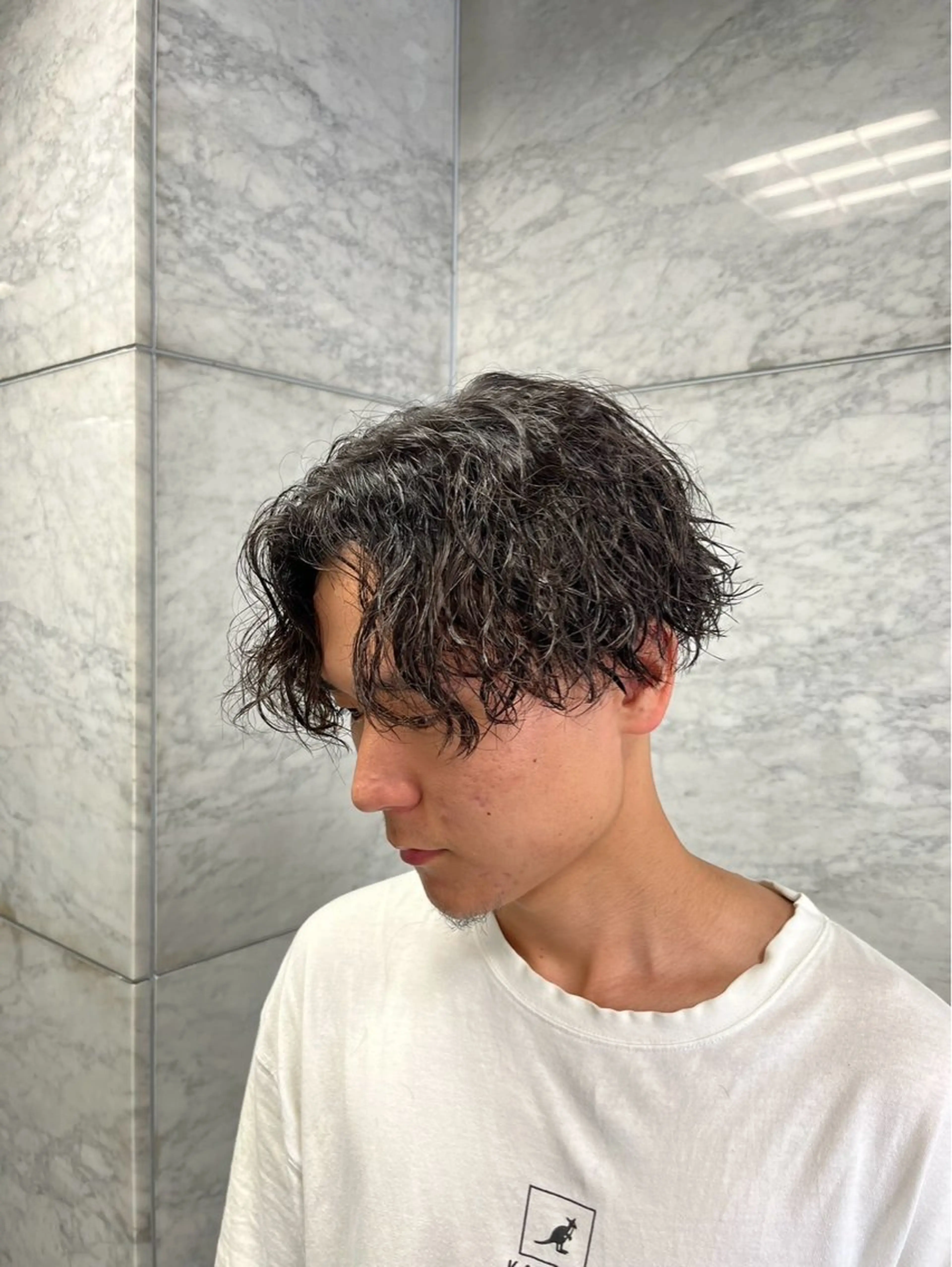 ショート カラー パーマ メンズ メンズ/パーマ/ 京都駅/井上光のヘアスタイル