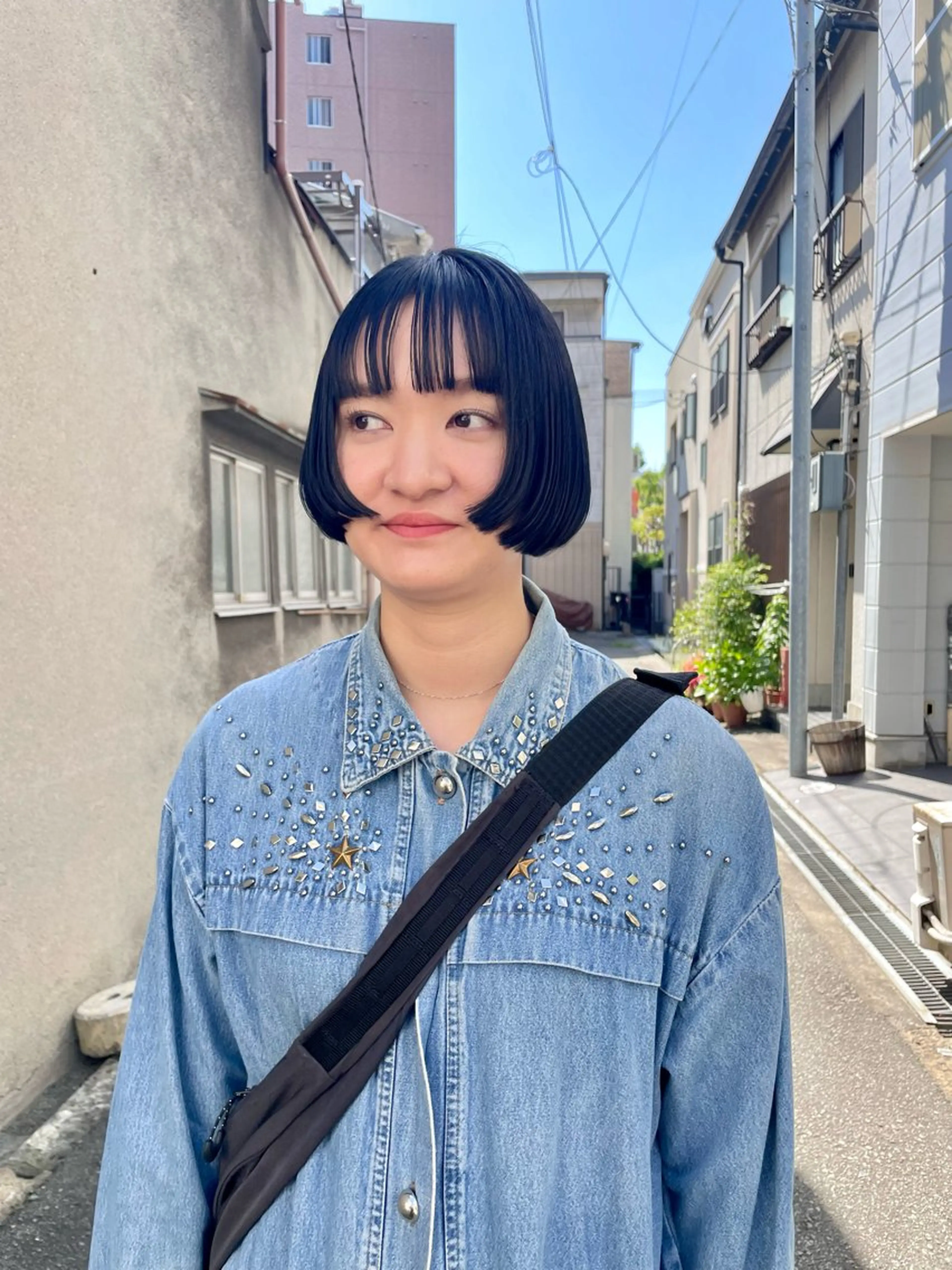 ミディアム カラー パーマ ヘアアレンジ メンズ ネイビーカラー ボブ カット ヘアカラー トリートメント tatsumi/ボブ ウルフ/レイヤーのヘアスタイル