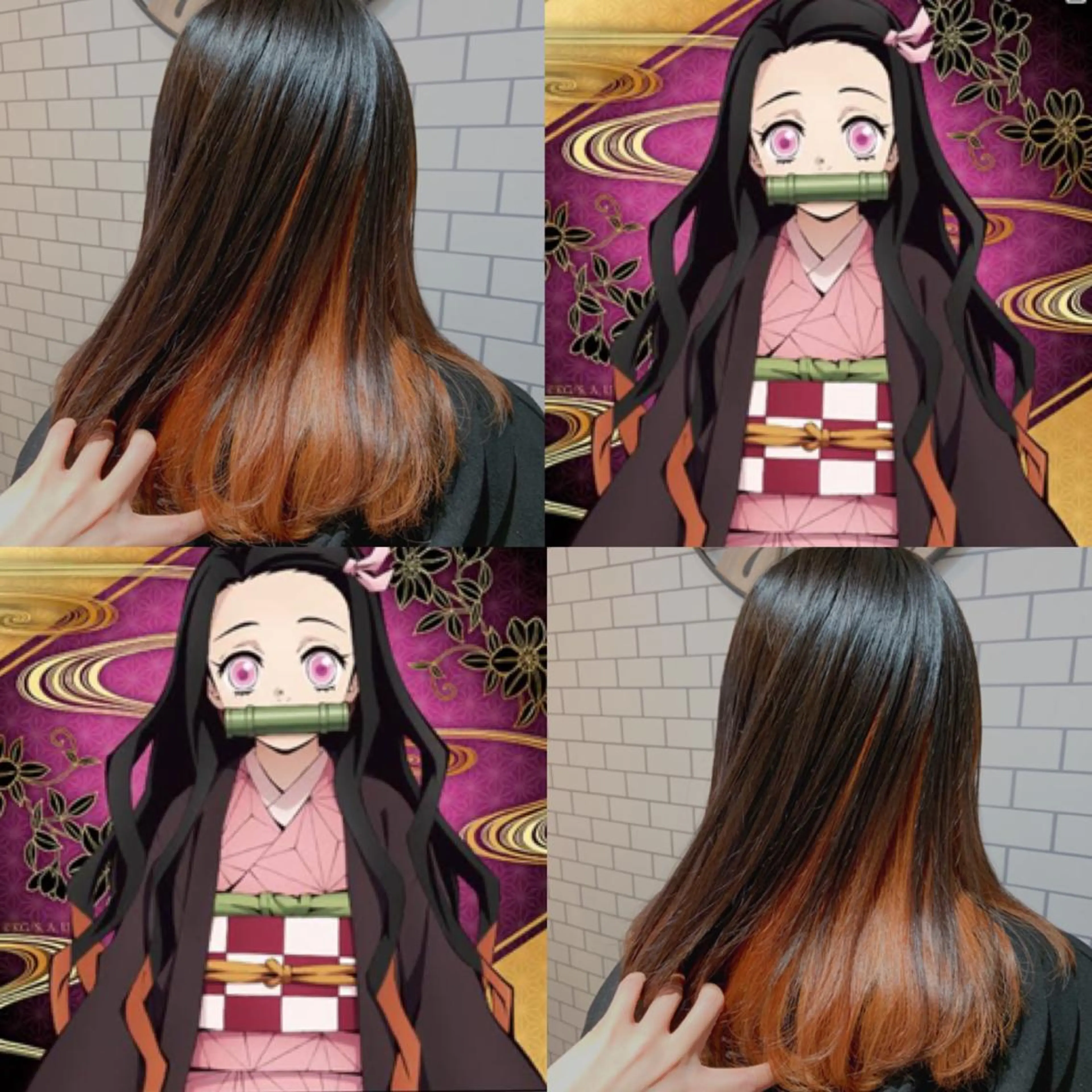 セミロング カラー ヘアアレンジ ブリーチ オレンジ rita atelier 【リタ】所属・韓国hair🦋 Nanaのヘアスタイル