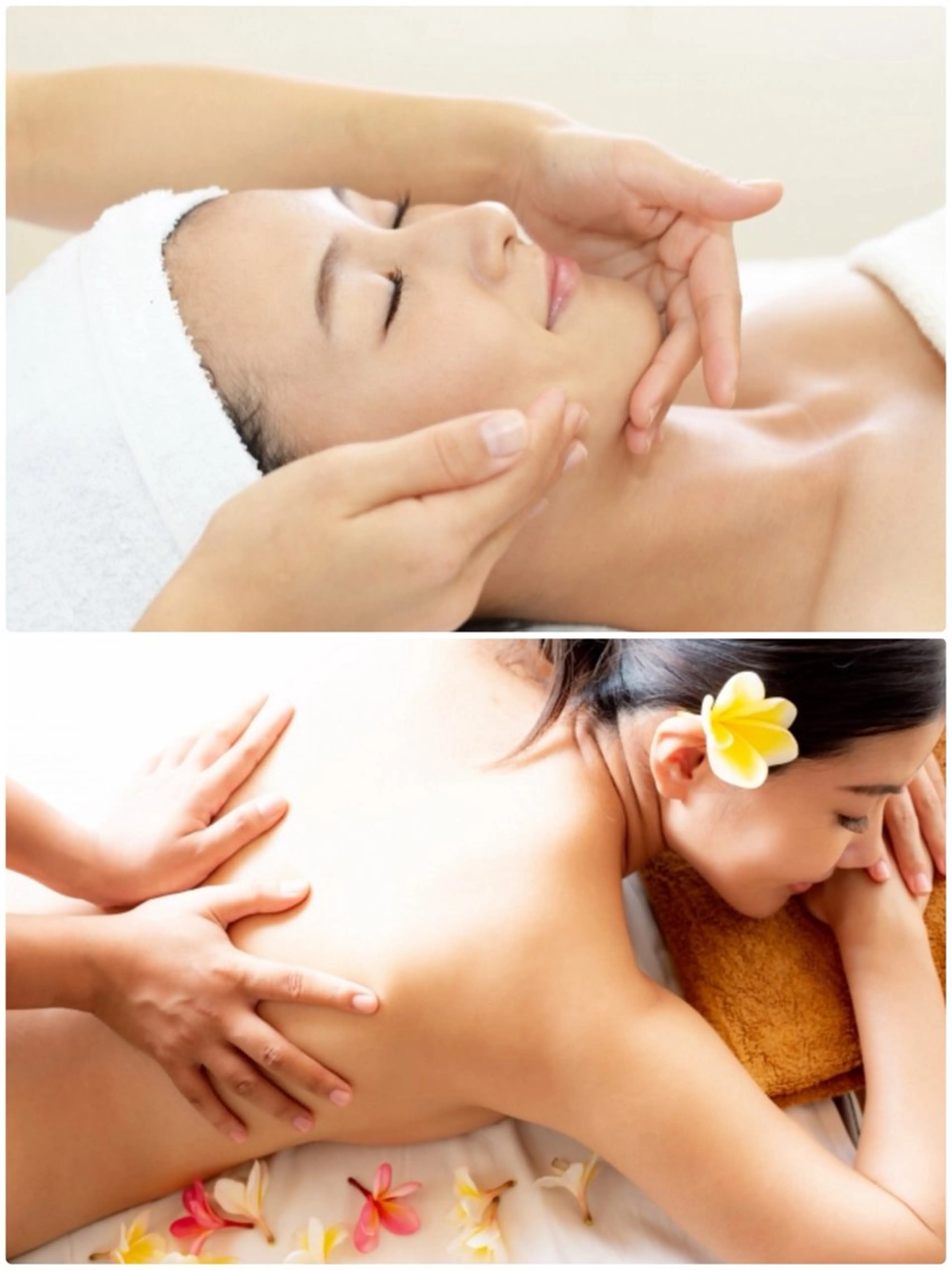 ボディオイルリンパマッサージ60分+フェイシャルマッサージ60分の写真