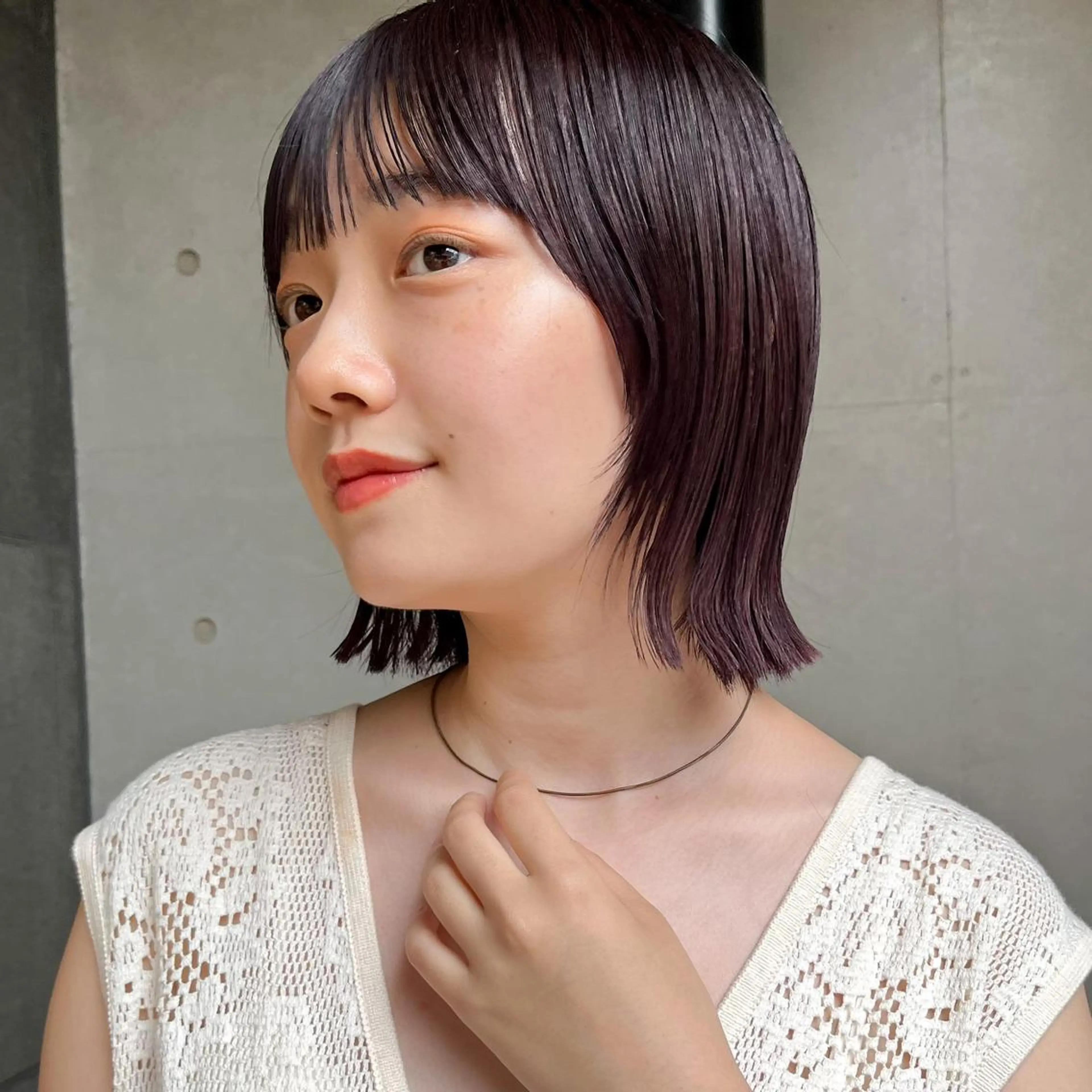 ミディアム カラー 暖色/艶髪/ボブ/ ショート/Ayaのヘアスタイル