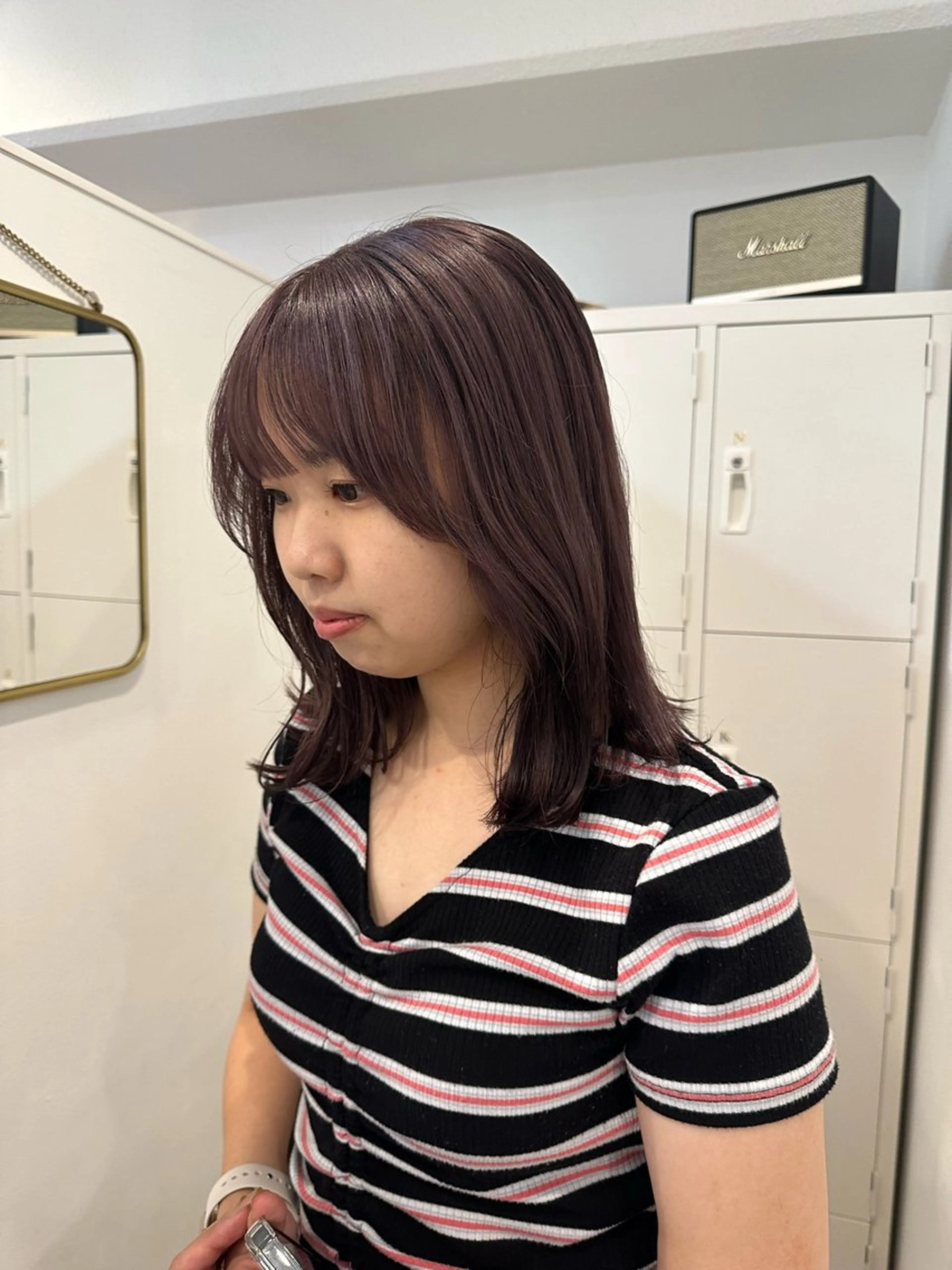 ミディアム カラー ベージュカラー ラベンダーカラー ラベンダーベージュ カット ヘアカラー トリートメント 梅田/柔らかカラー/ オオハシ リナコのヘアスタイル