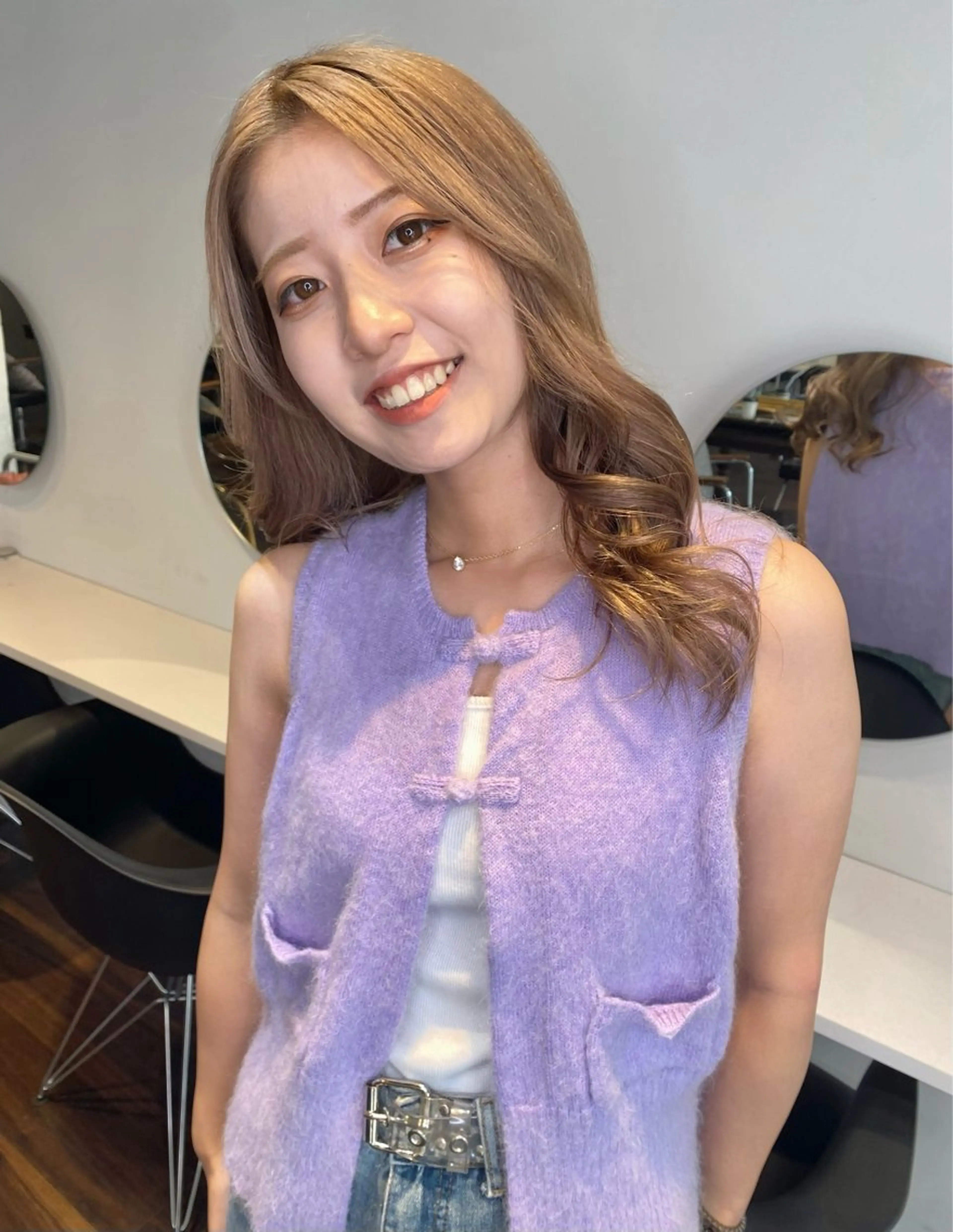 セミロング カラー land所属・透明感カラー/レイヤ ー🌙Honokaのヘアスタイル