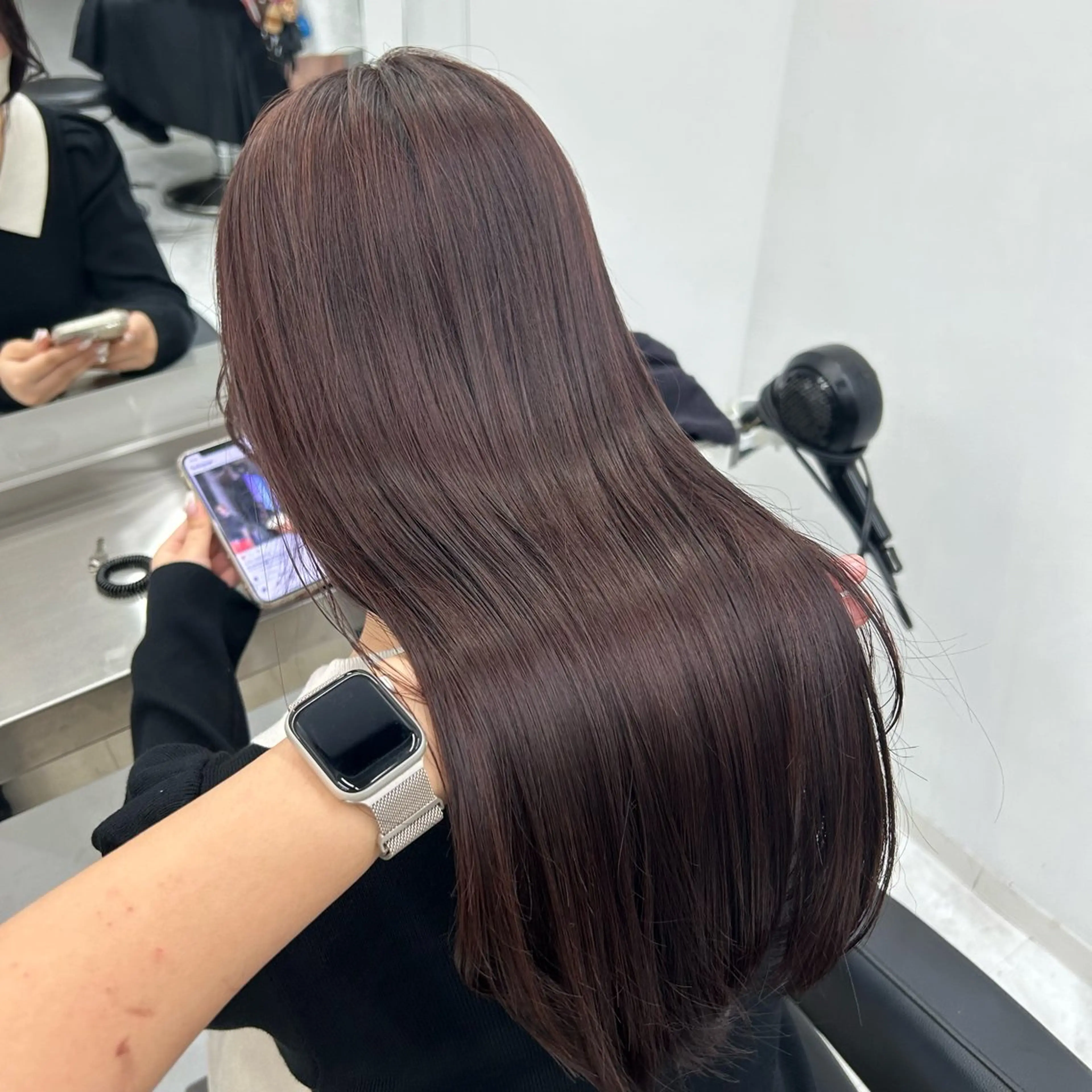 【♥️ケア付きカラー♥️】似合わせワンカラー🎀＋premiumトリートメント🎀＋コテ巻あげ🎀 炭酸スパ付♡の写真