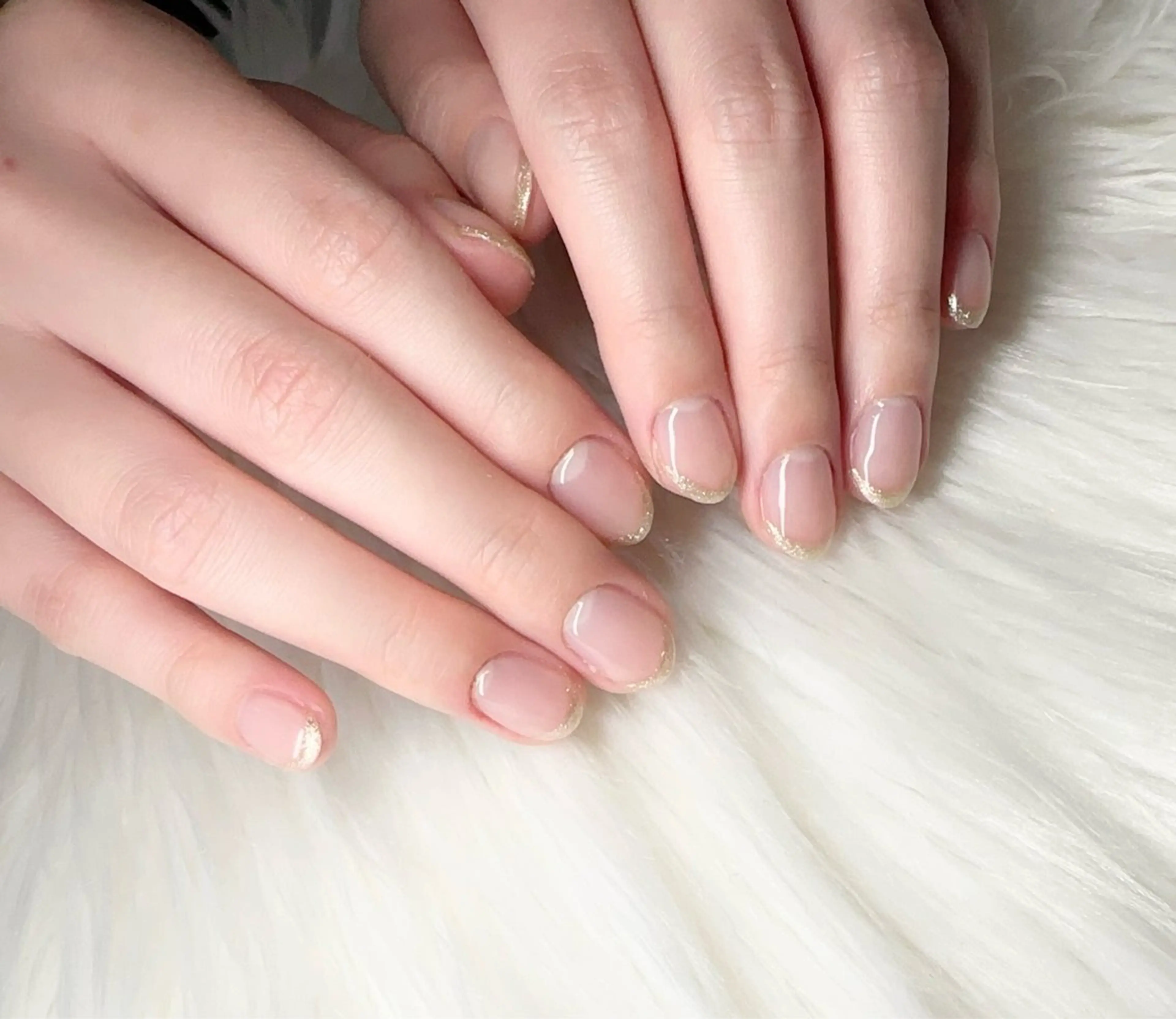 ネイル フレンチネイル ラメ(グリッター) Rnail. misatoのネイルデザイン