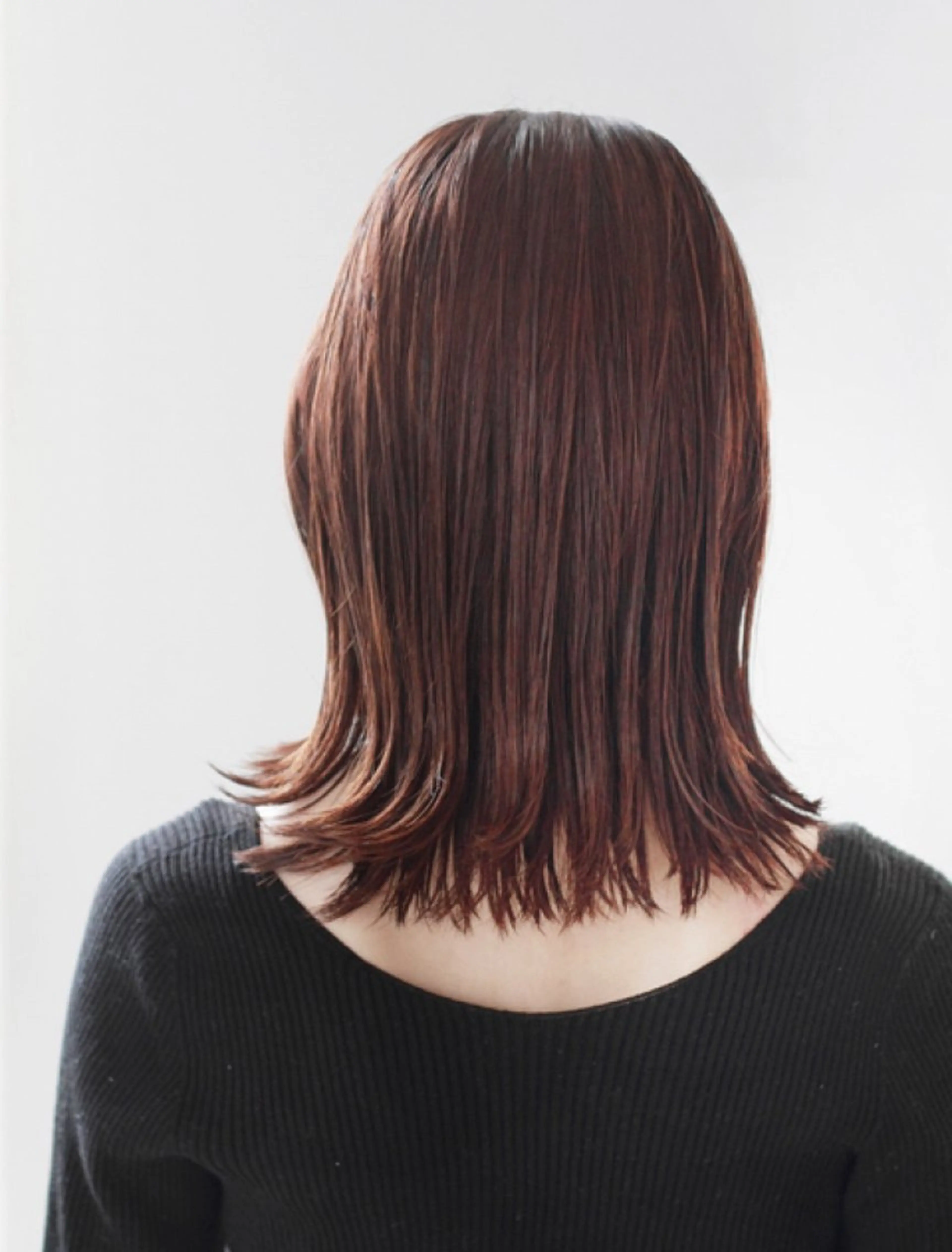 ミディアム 縮毛矯正×髪質改善 カラー×クロスパーマのヘアスタイル