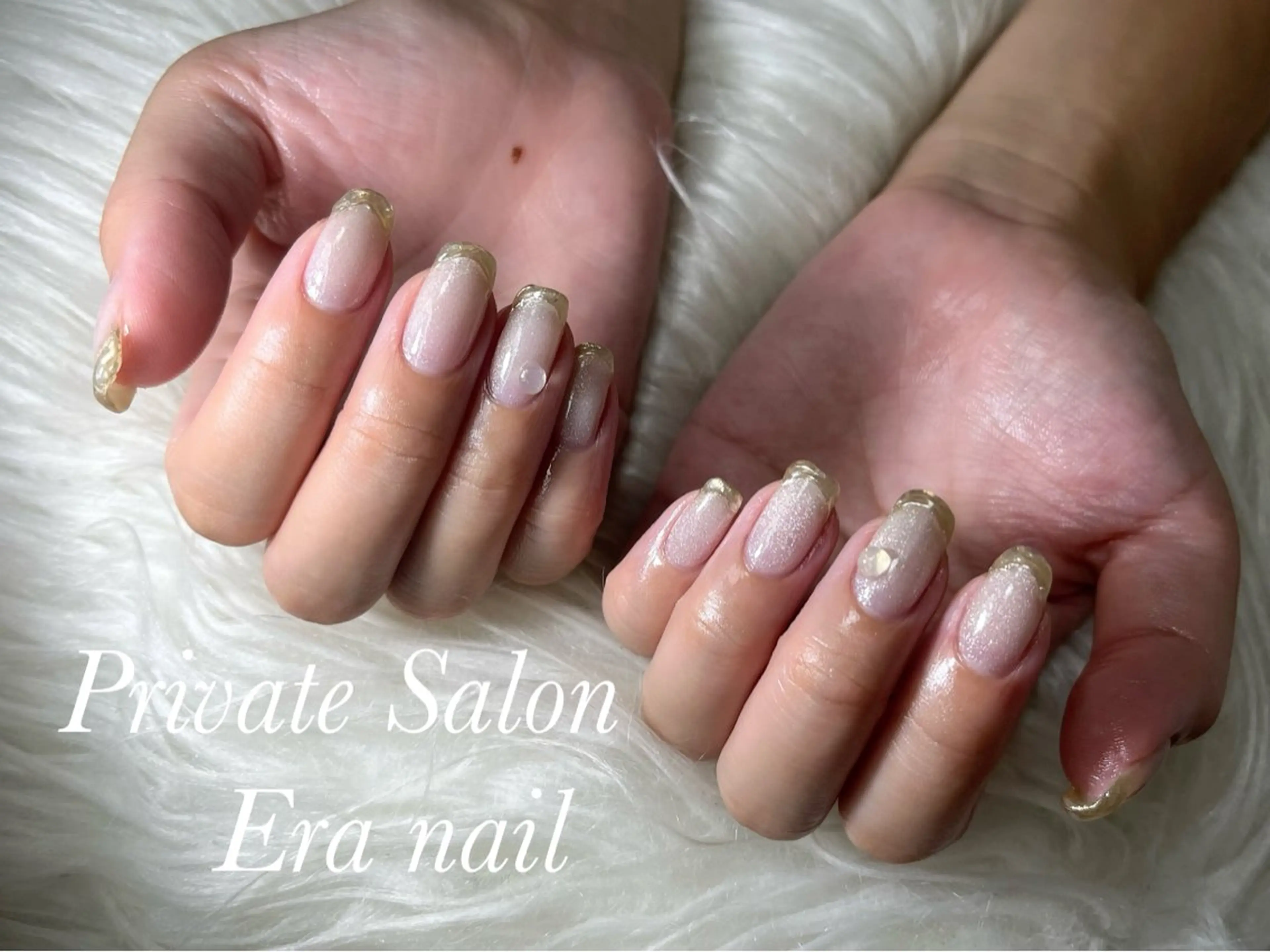 ネイル フレンチネイル マグネットネイル ミラーネイル Era nailのネイルデザイン