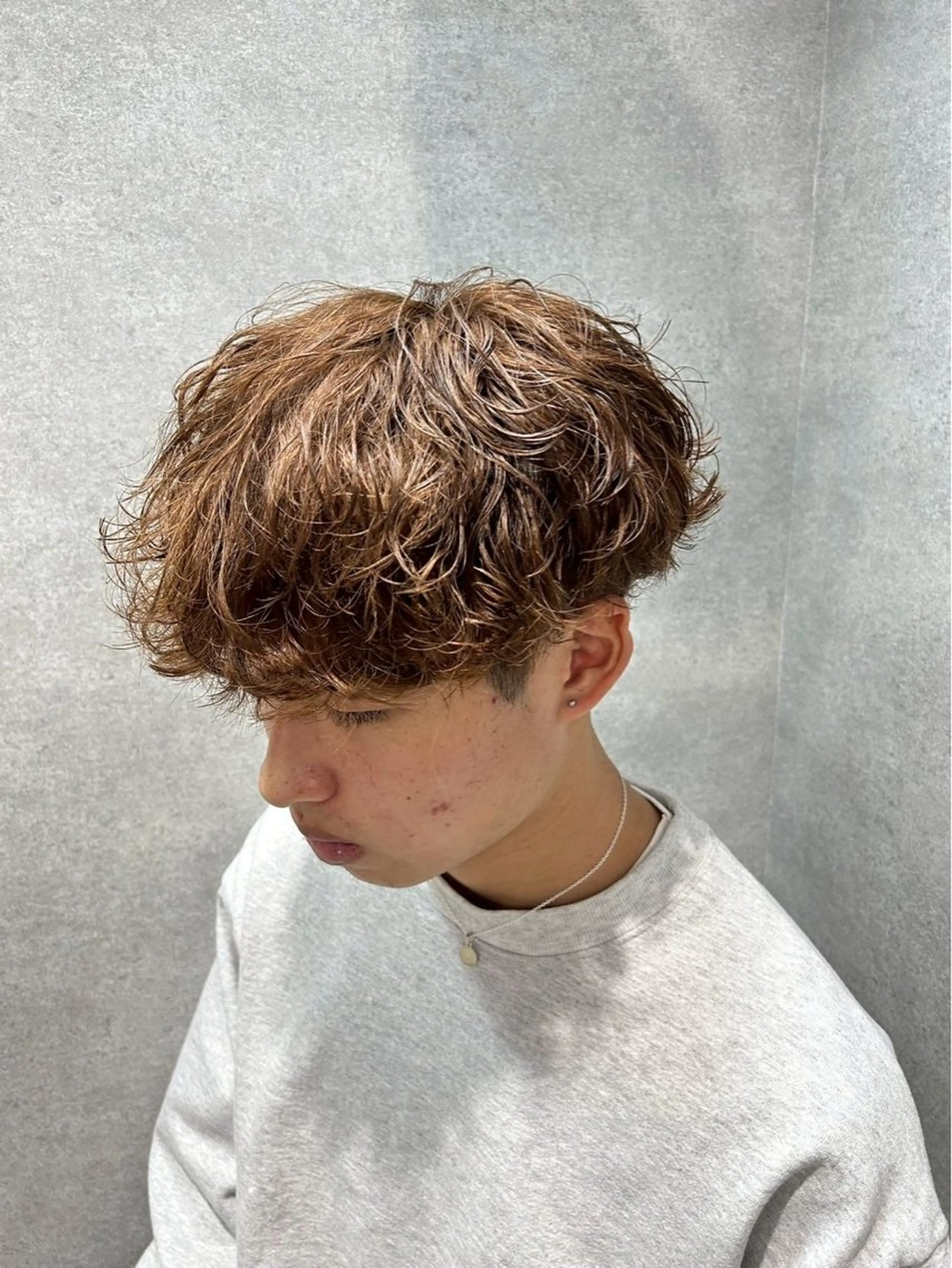 メンズ カット パーマ モテメンズ/淡色 🤍minatoのヘアスタイル