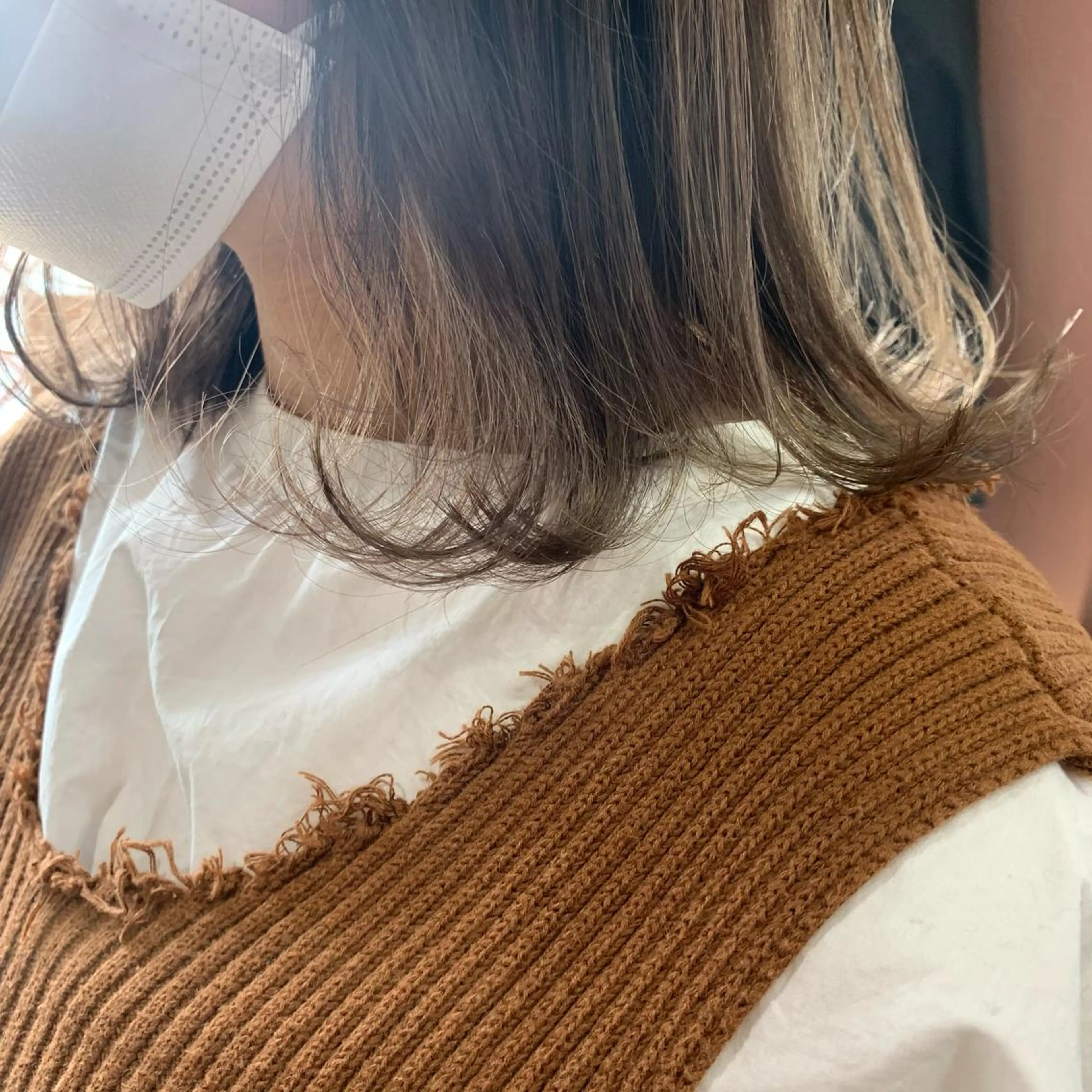 ミディアム カラー ベージュカラー ミルクティーベージュ chouette/ 根本優希のヘアスタイル