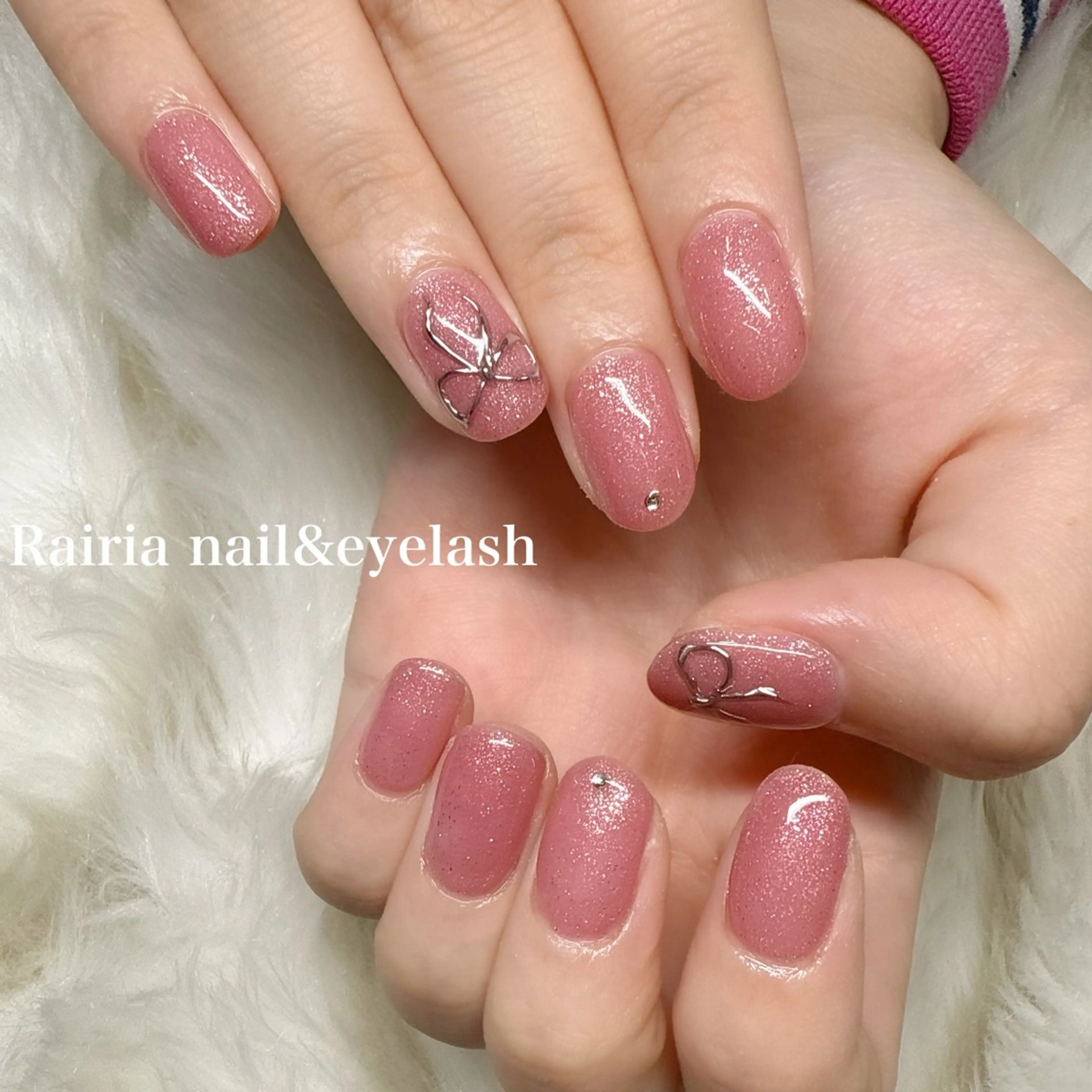 ネイル リボン Rairia   nail所属・屋敷 理奈のネイルデザイン