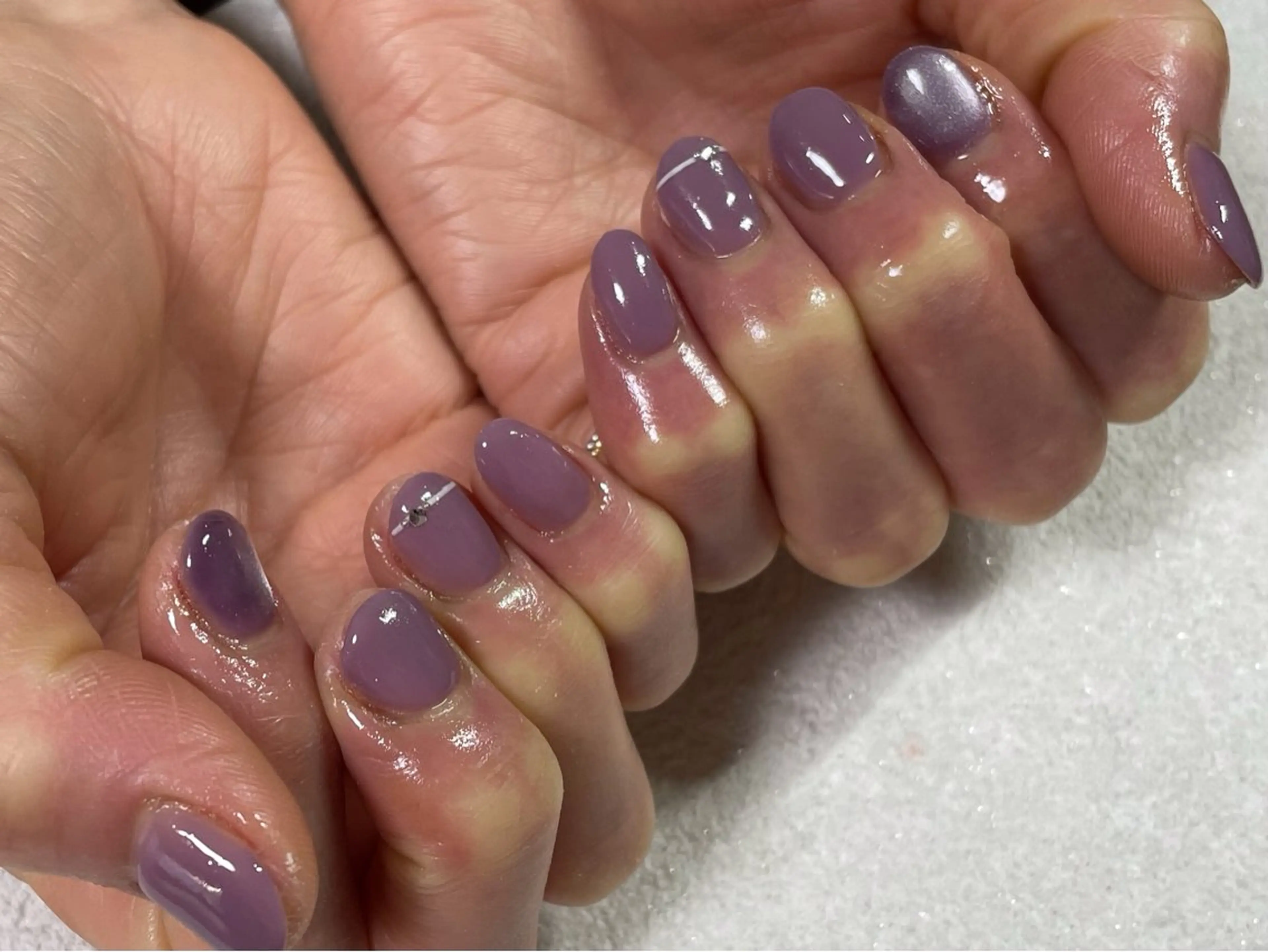 ネイル オーロラネイル フットネイル フレンチネイル ジェルネイル 韓国ネイル ハンドネイル kiki nail 二子玉川のネイルデザイン