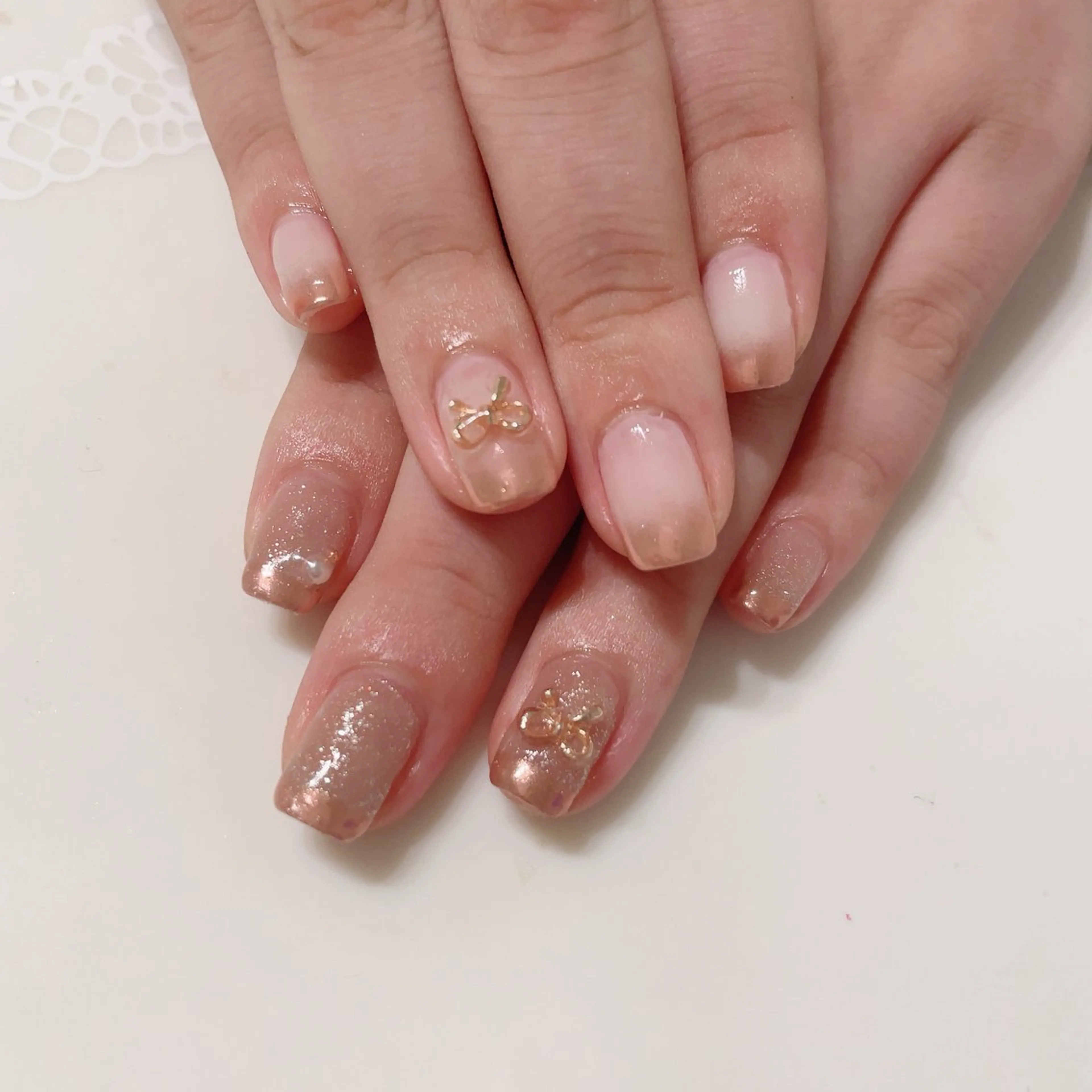 ネイル ゴールド ニュアンスネイル ピンク * haruのネイルデザイン