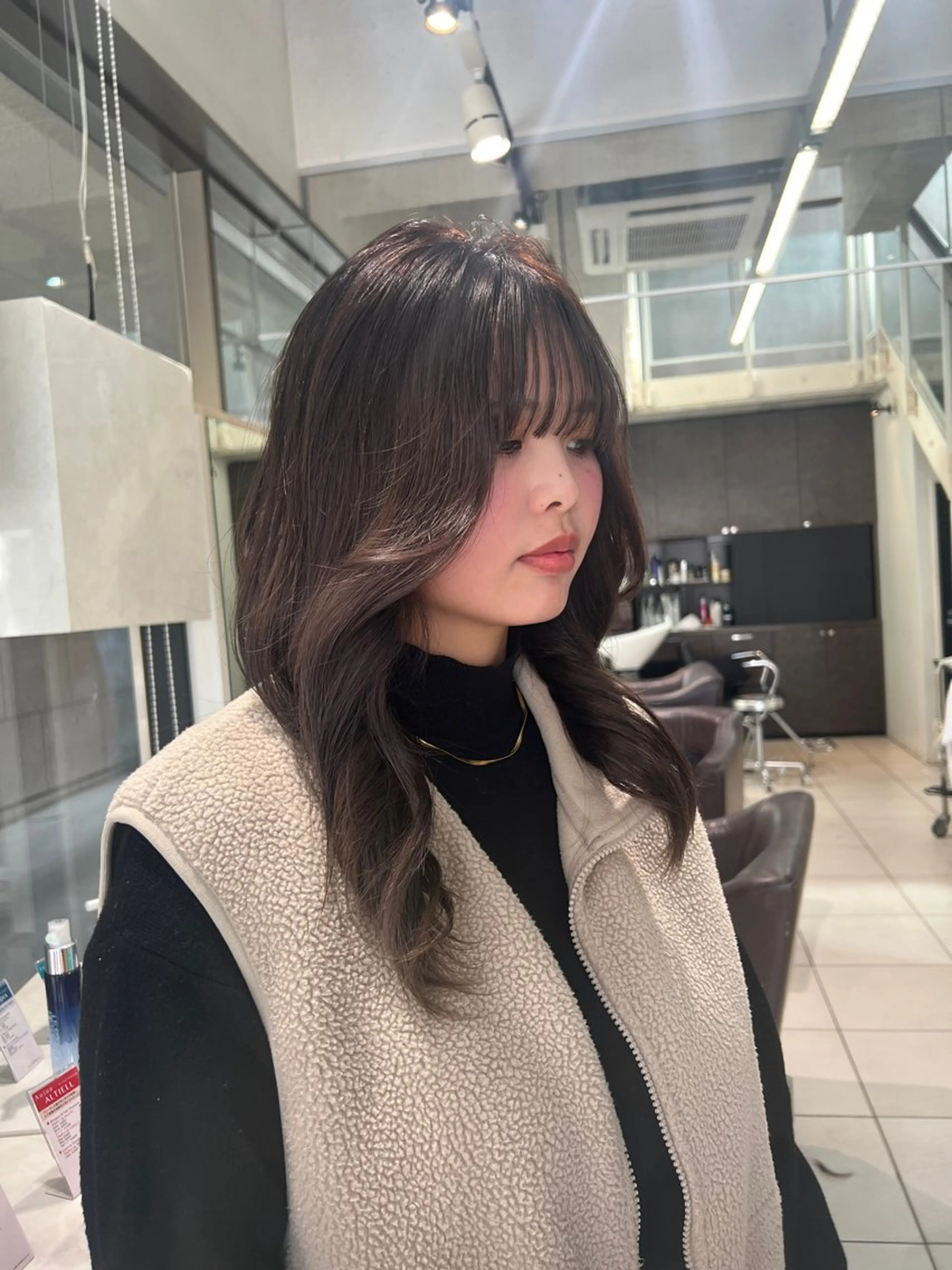 セミロング カラー グレージュ Ⓜ️irai ✮のヘアスタイル