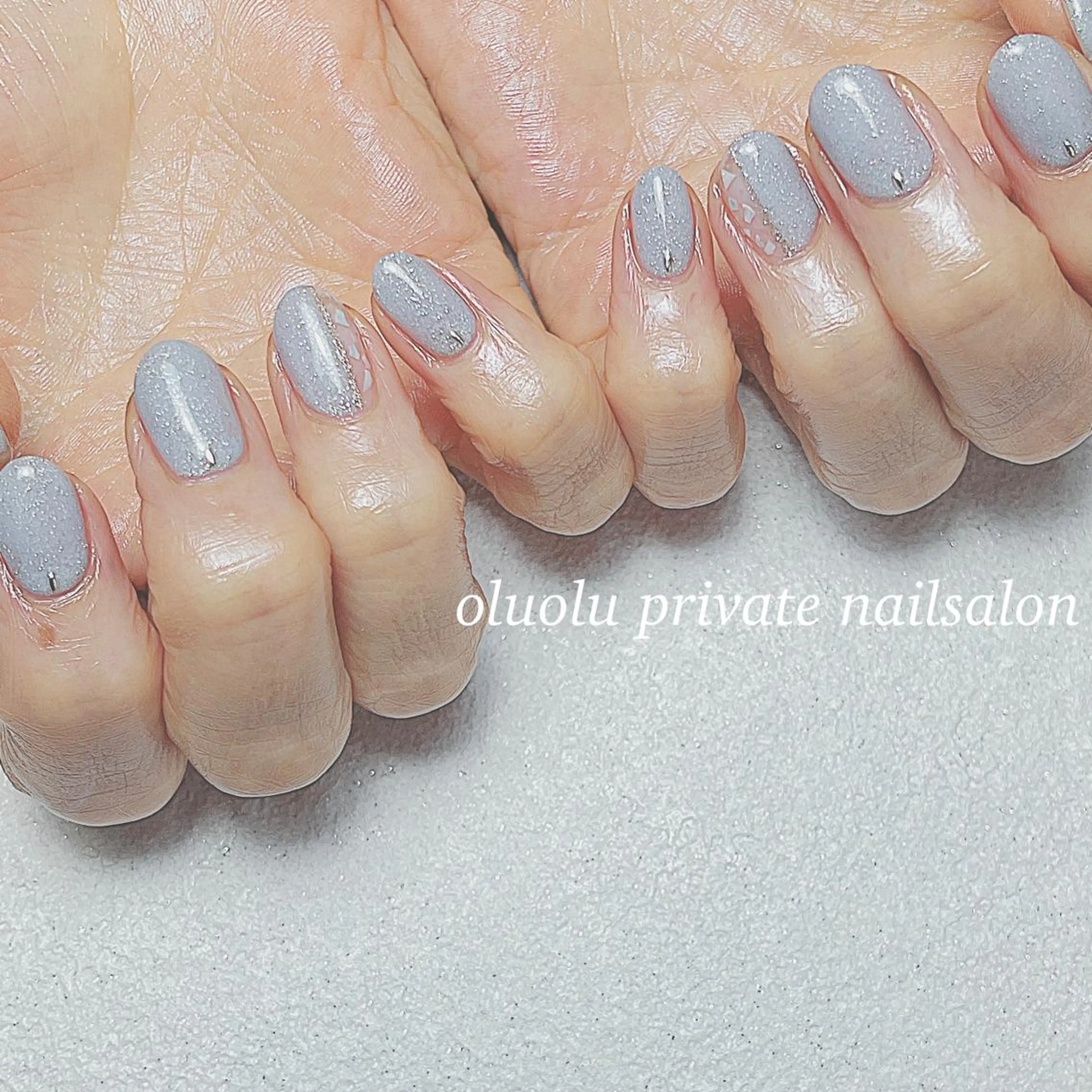 ネイル アートネイル フットネイル ジェルネイル 水色 ニュアンスネイル ハンドネイル 大村 紬華のネイルデザイン