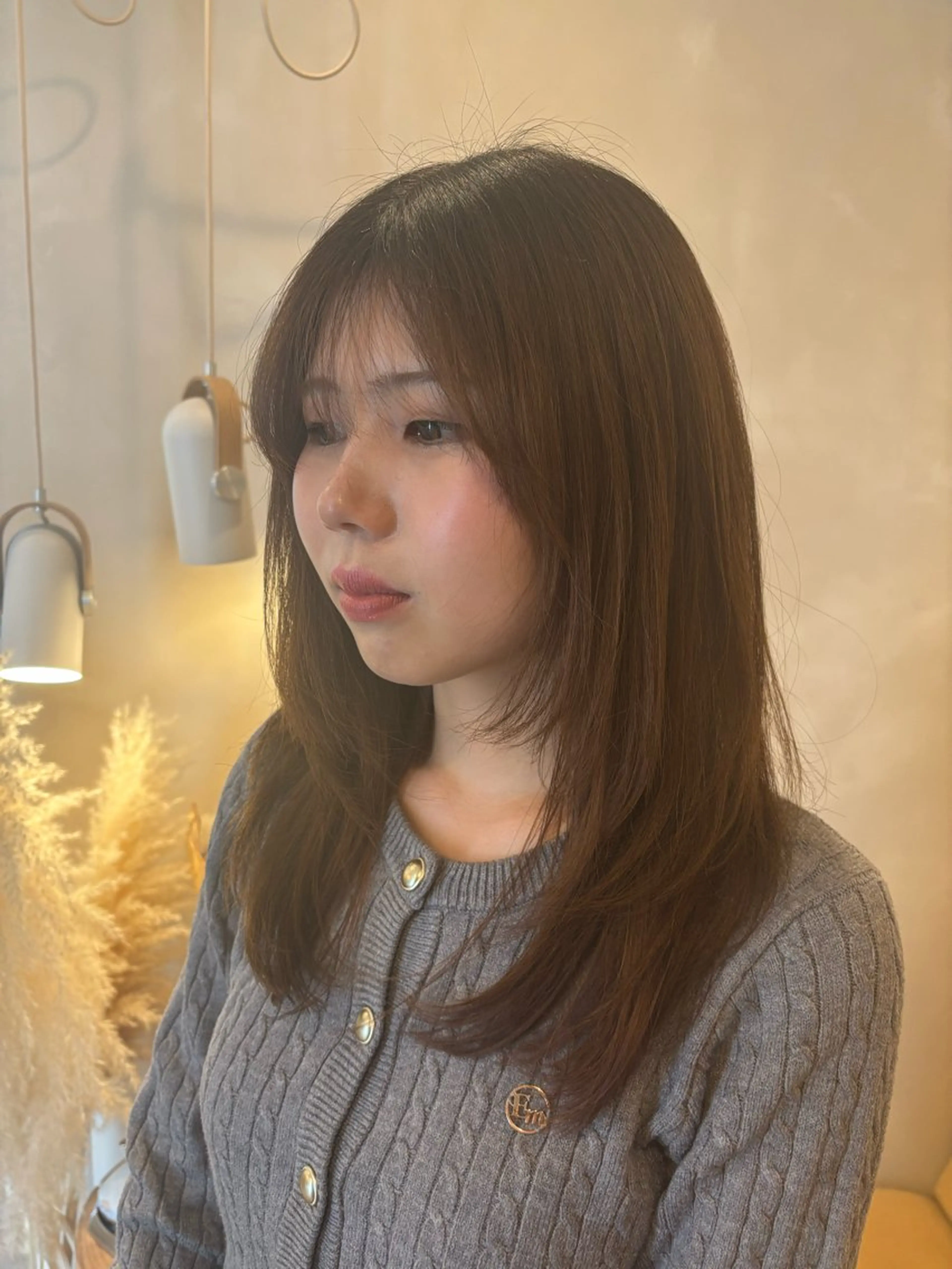 セミロング レイヤーカット シンバヒナノ/パーマ レイヤーカット/ボブのヘアスタイル