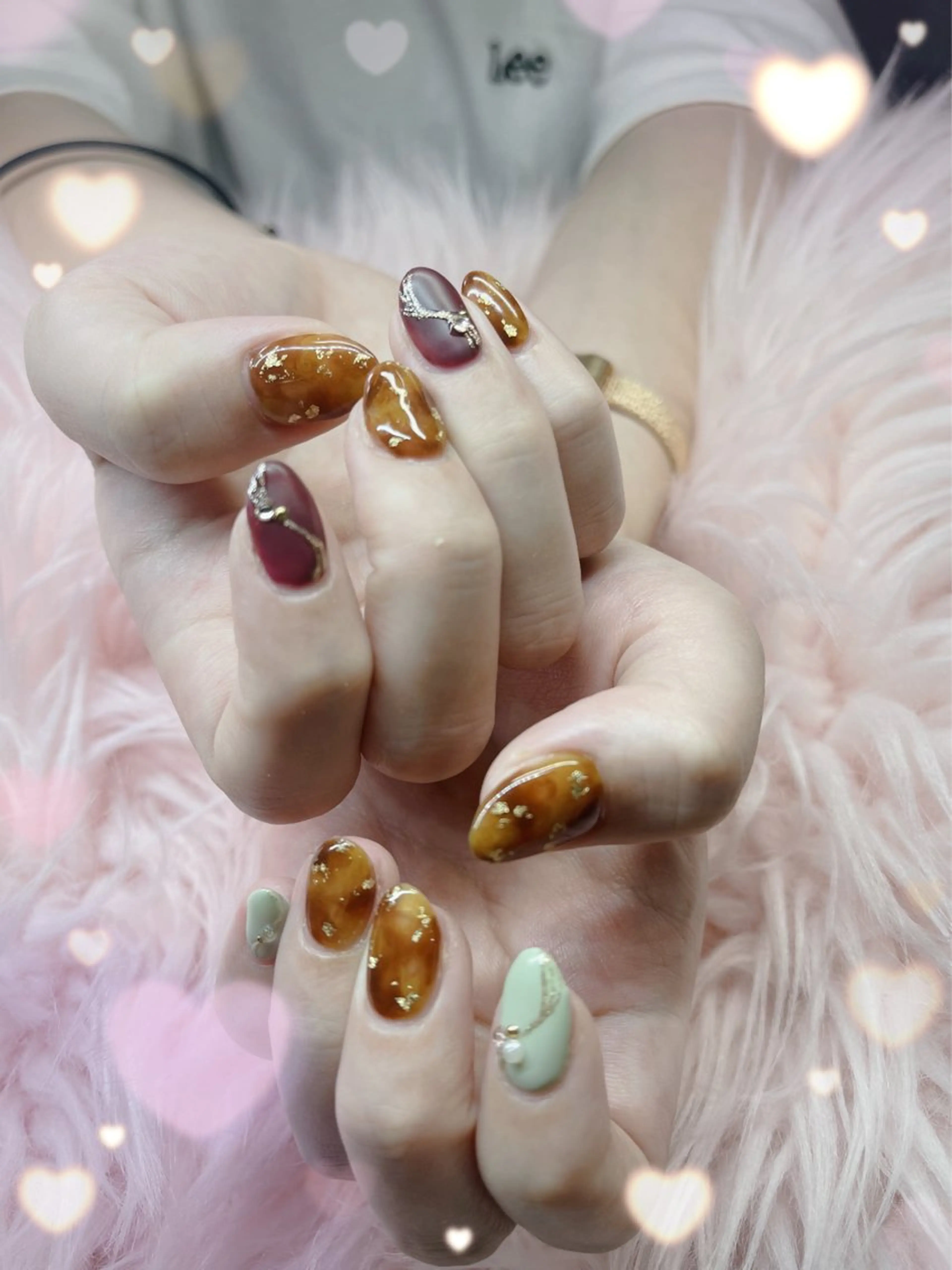 ネイル べっ甲ネイル ネイルサロンキュアイスト所属・キュアイスト アコパラジェル調布のネイルデザイン