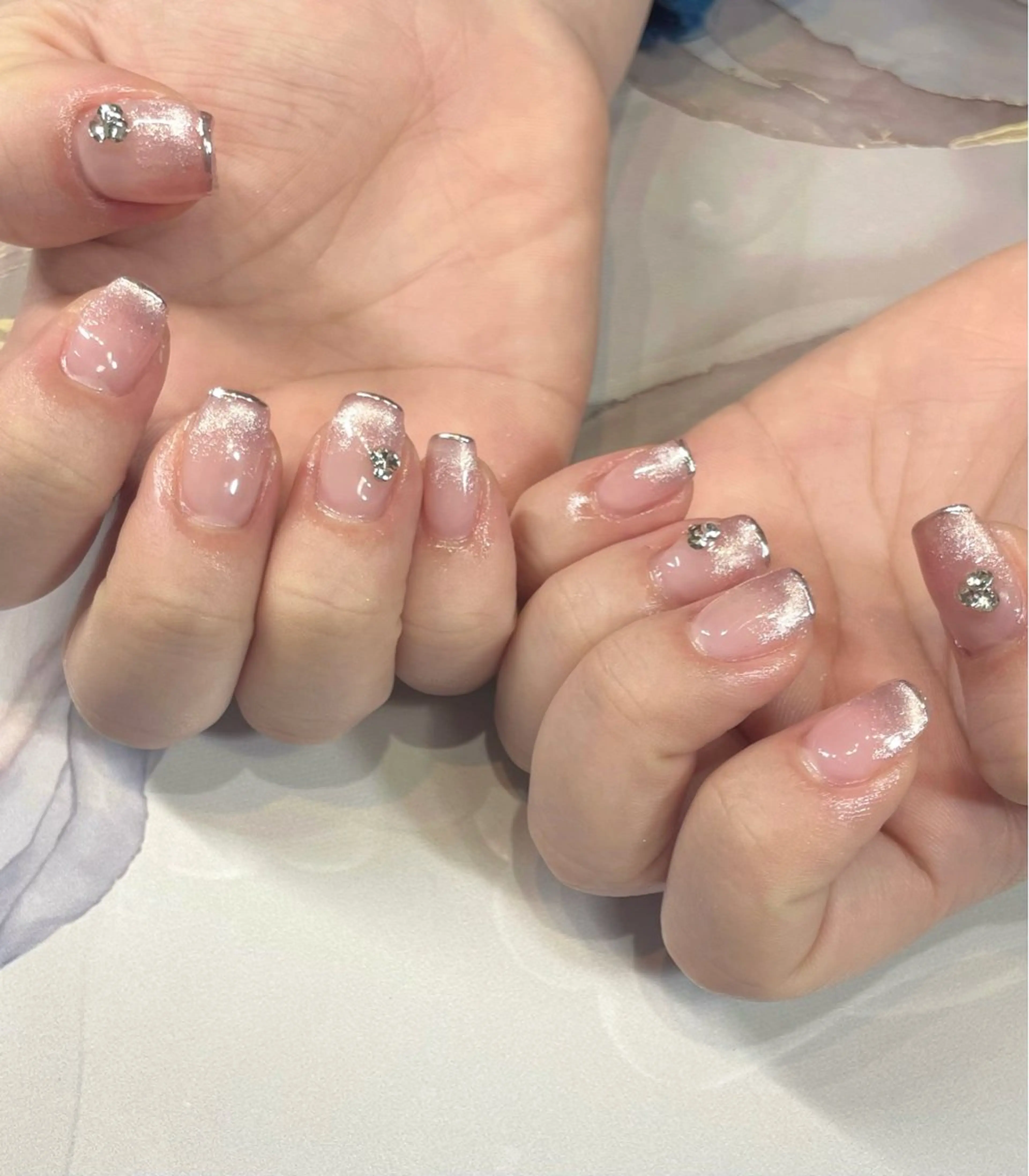 ネイル フレンチネイル ミラーネイル ハンドネイル jujur HARUKA🌸のネイルデザイン