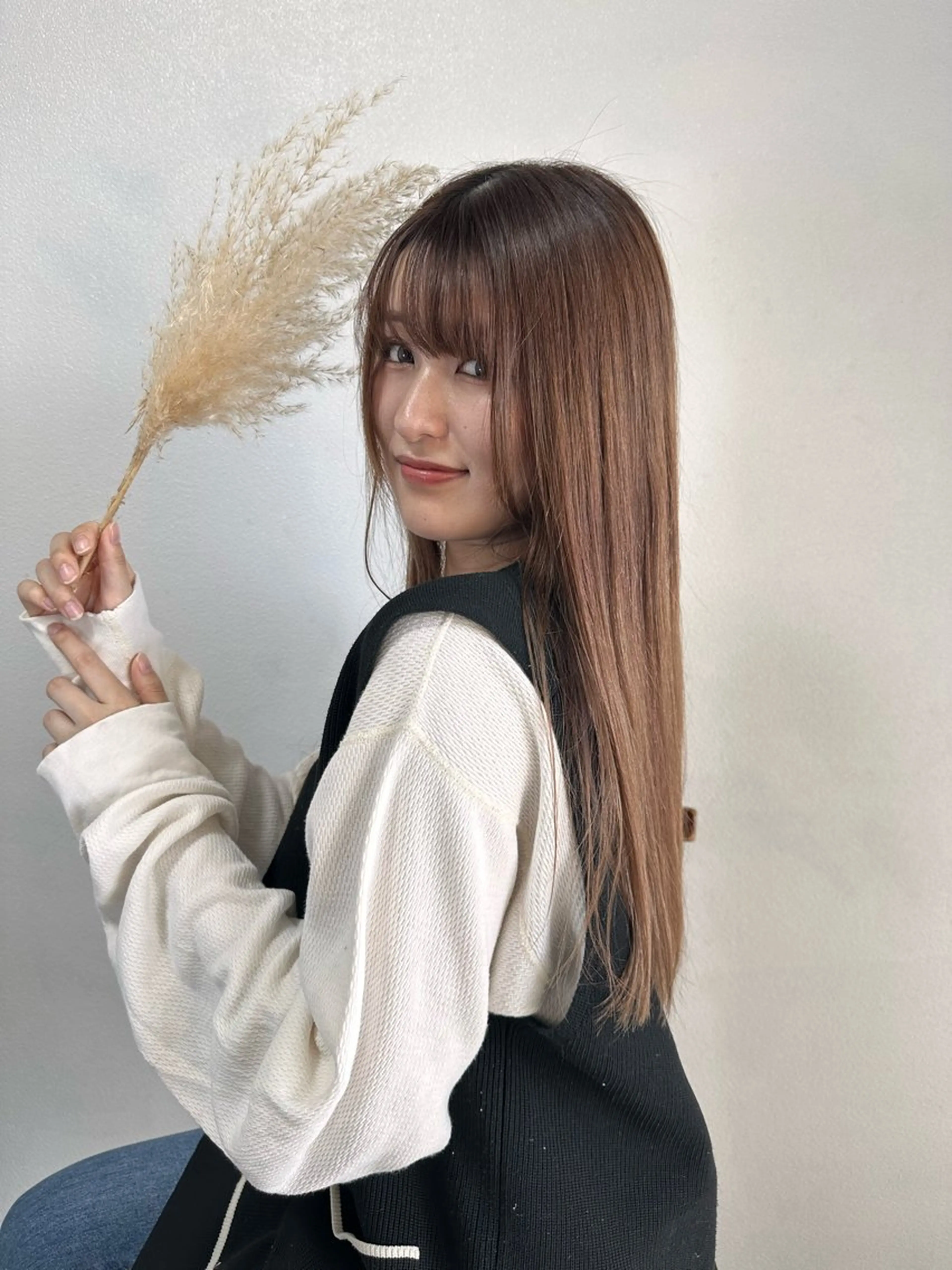 ロング カラー ヘアカラー トリートメント クロスパーマ/うる艶 カラー/Kurumiのヘアスタイル