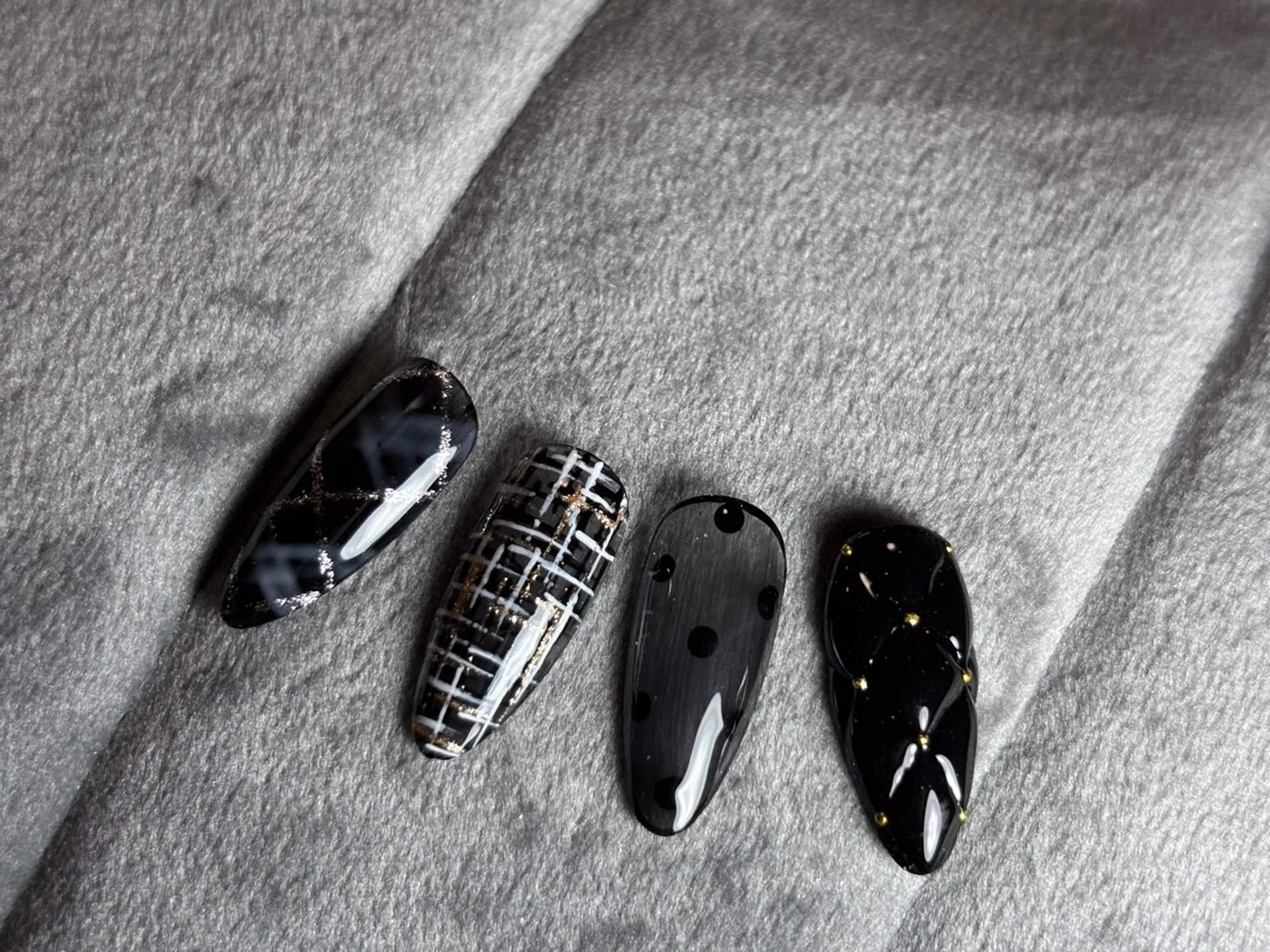 ネイル ドット ツイードネイル Yappy kurumiのネイルデザイン