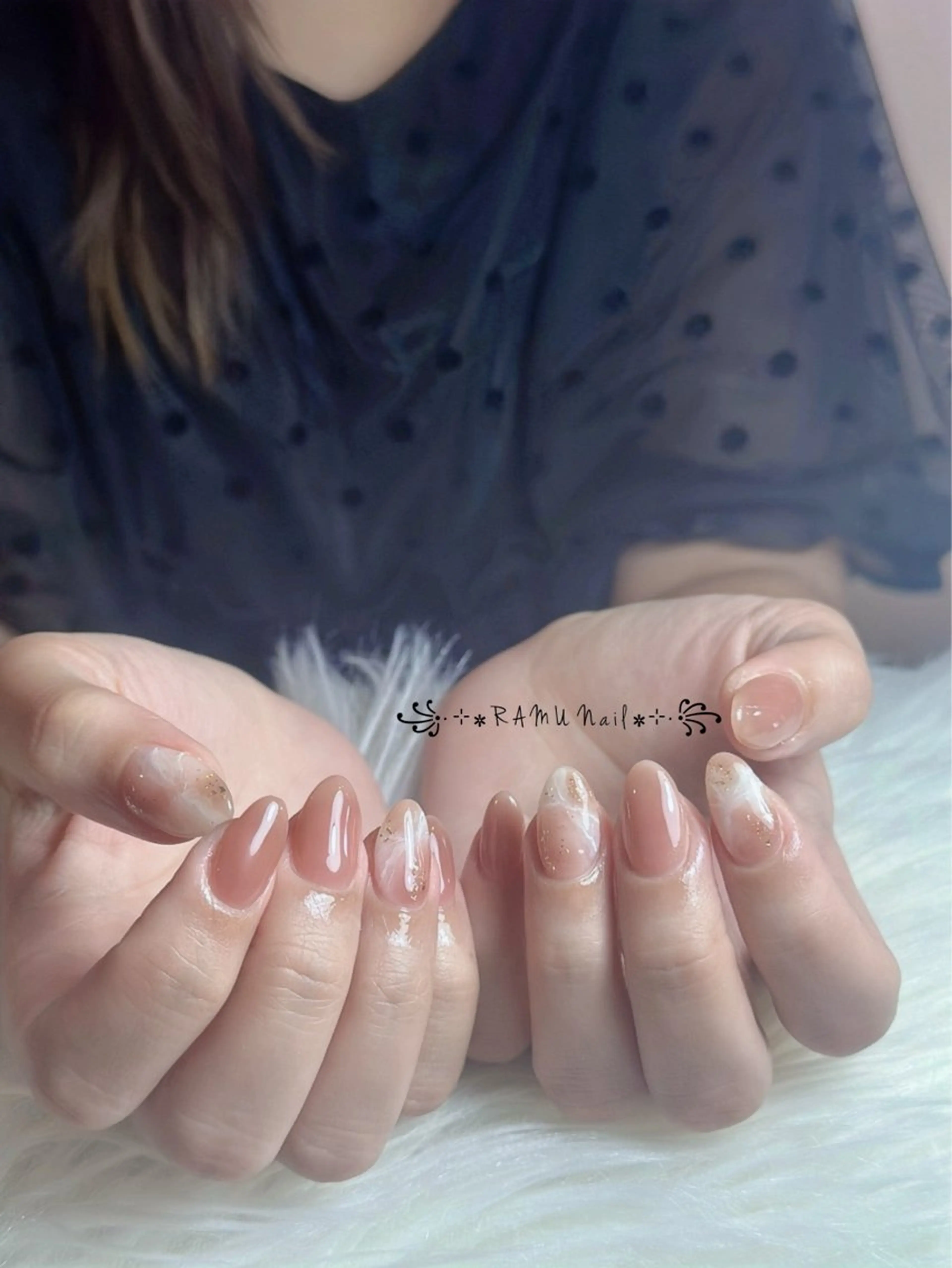 ネイル チークネイル フレンチネイル グラデーション キラキラネイル 韓国ネイル RAMU_Nail 池袋店のネイルデザイン