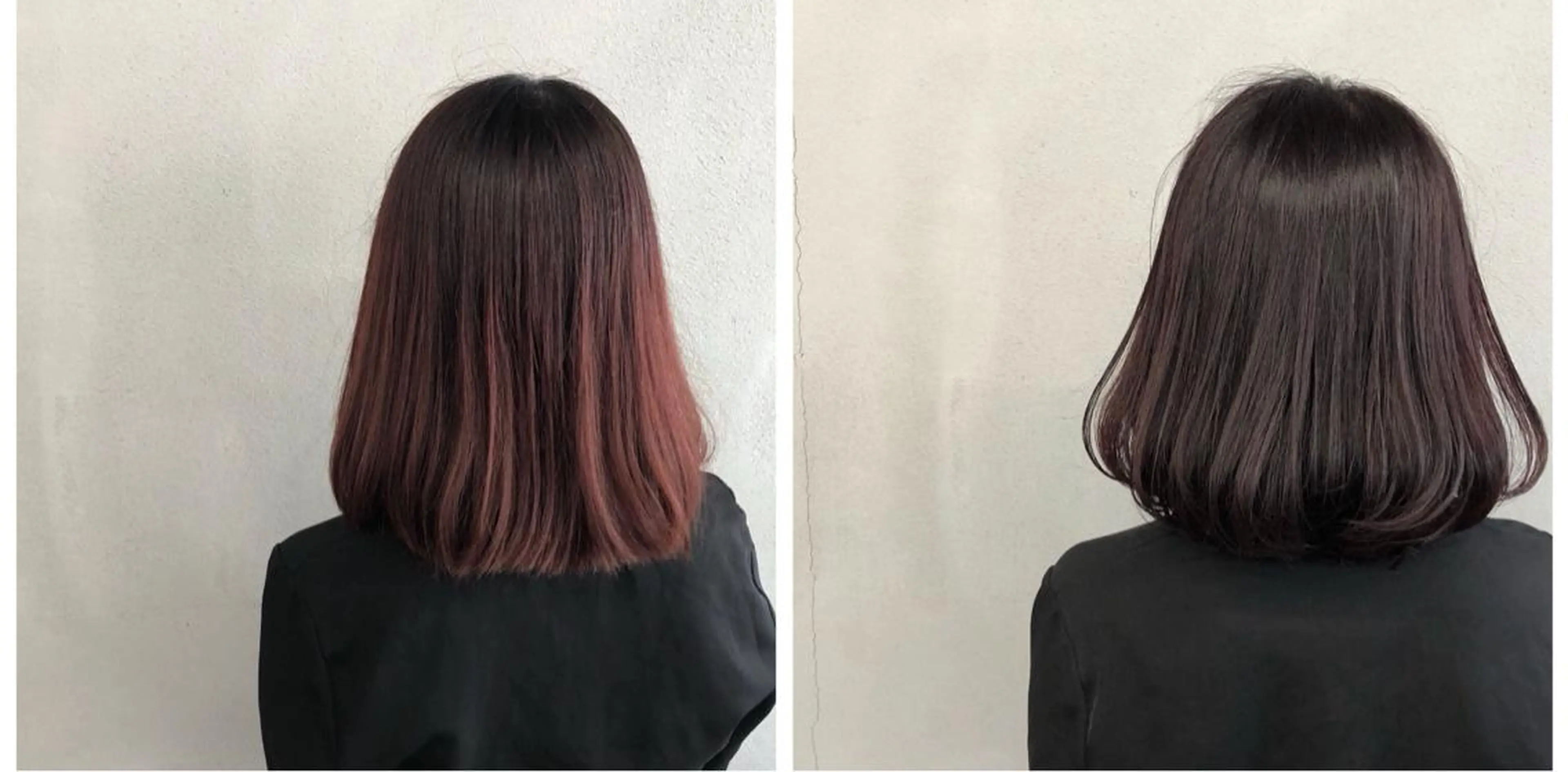ミディアム カラー ボルドーカラー レッドカラー ボブ カット ヘアカラー トリートメント ボブ/ショート/ 白髪染め/メンズ葛西のヘアスタイル