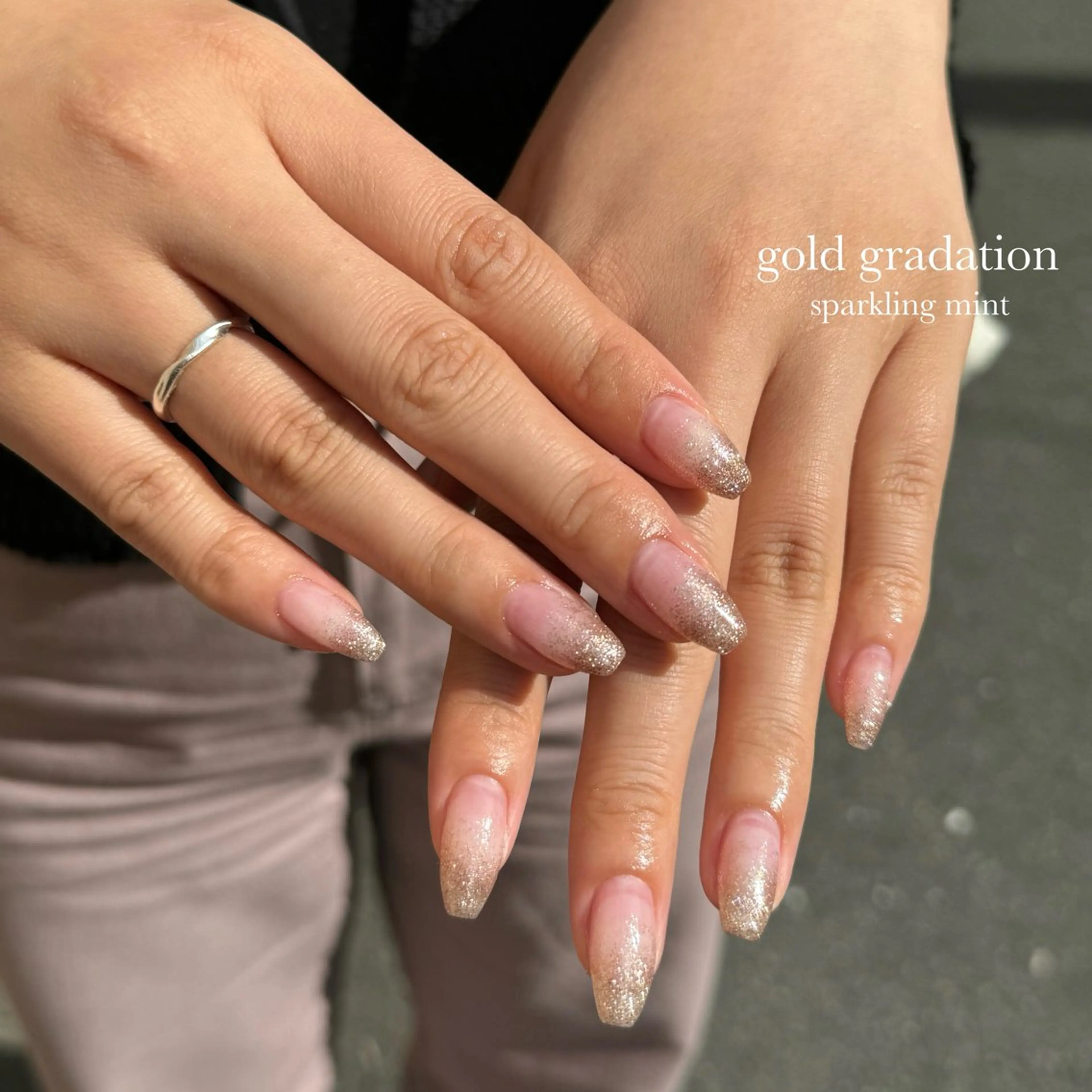 ネイル ゴールド グラデーション sparkling mint【スパークリングミント】所属・natsuki 🎀💎モデル様募集のネイルデザイン